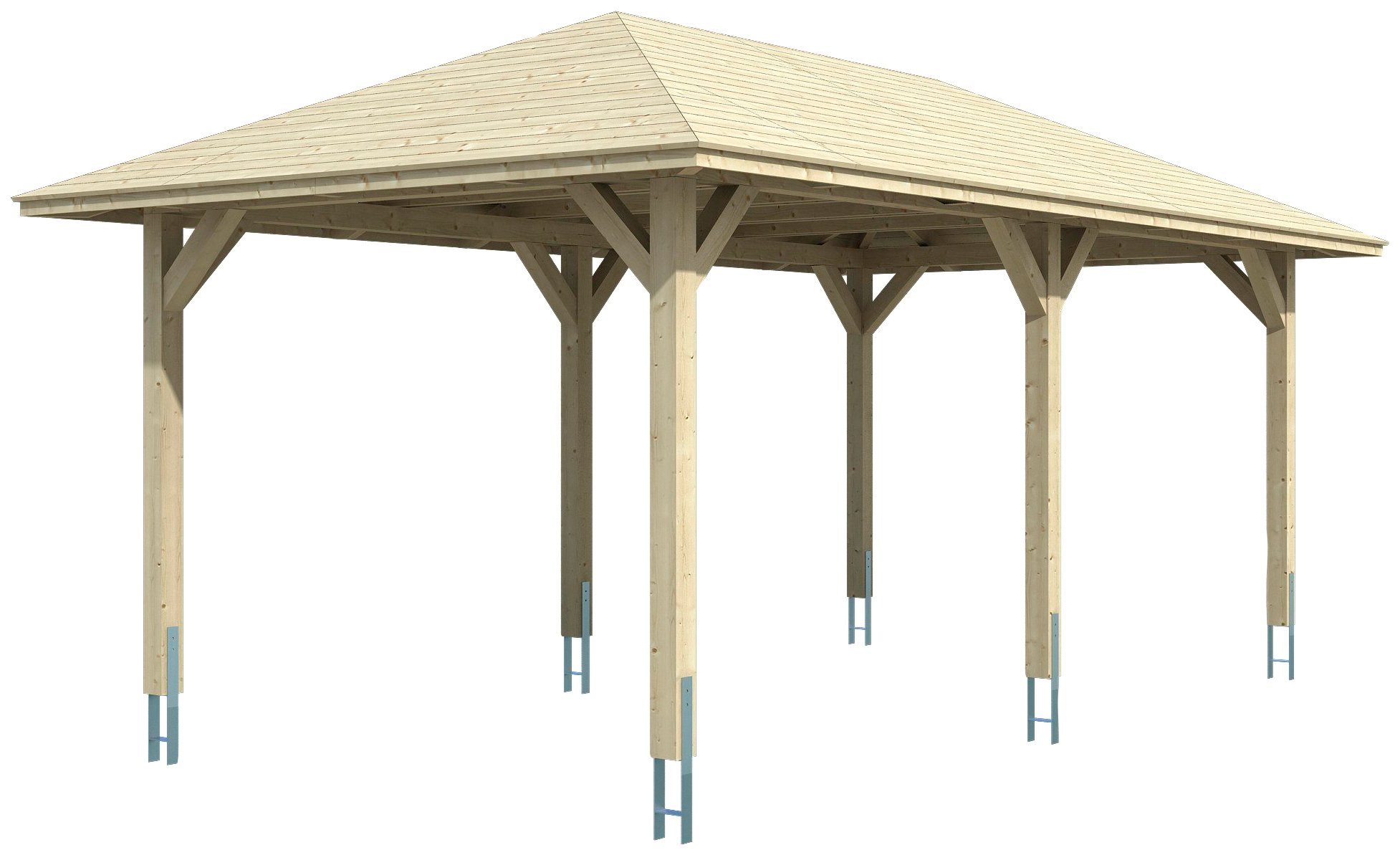 Skanholz Einzelcarport Taunus, BxT: 374x656 cm, 218 cm Einfahrtshöhe