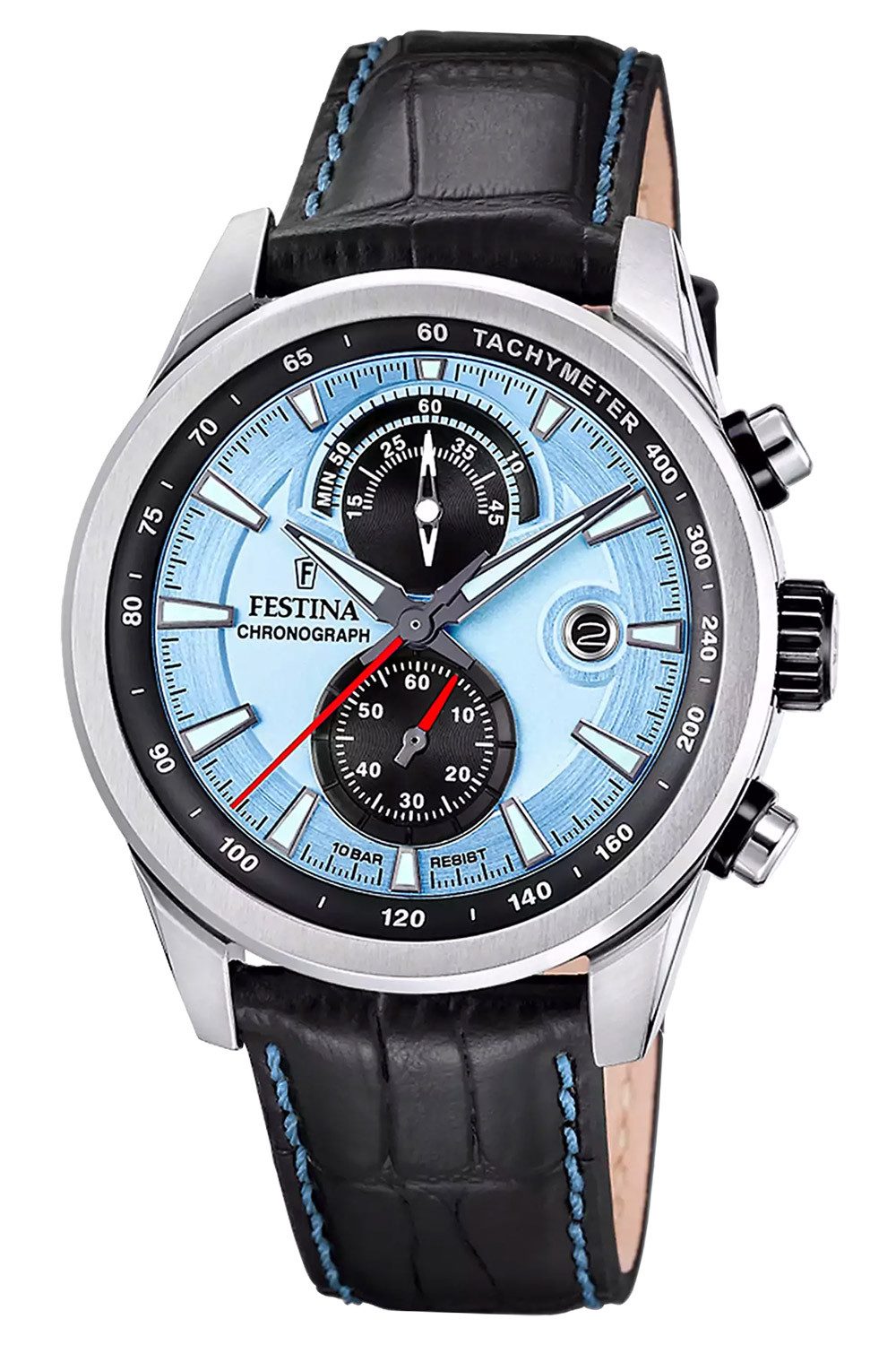 Festina Quarzuhr Schwarz/Hellblau günstig online kaufen