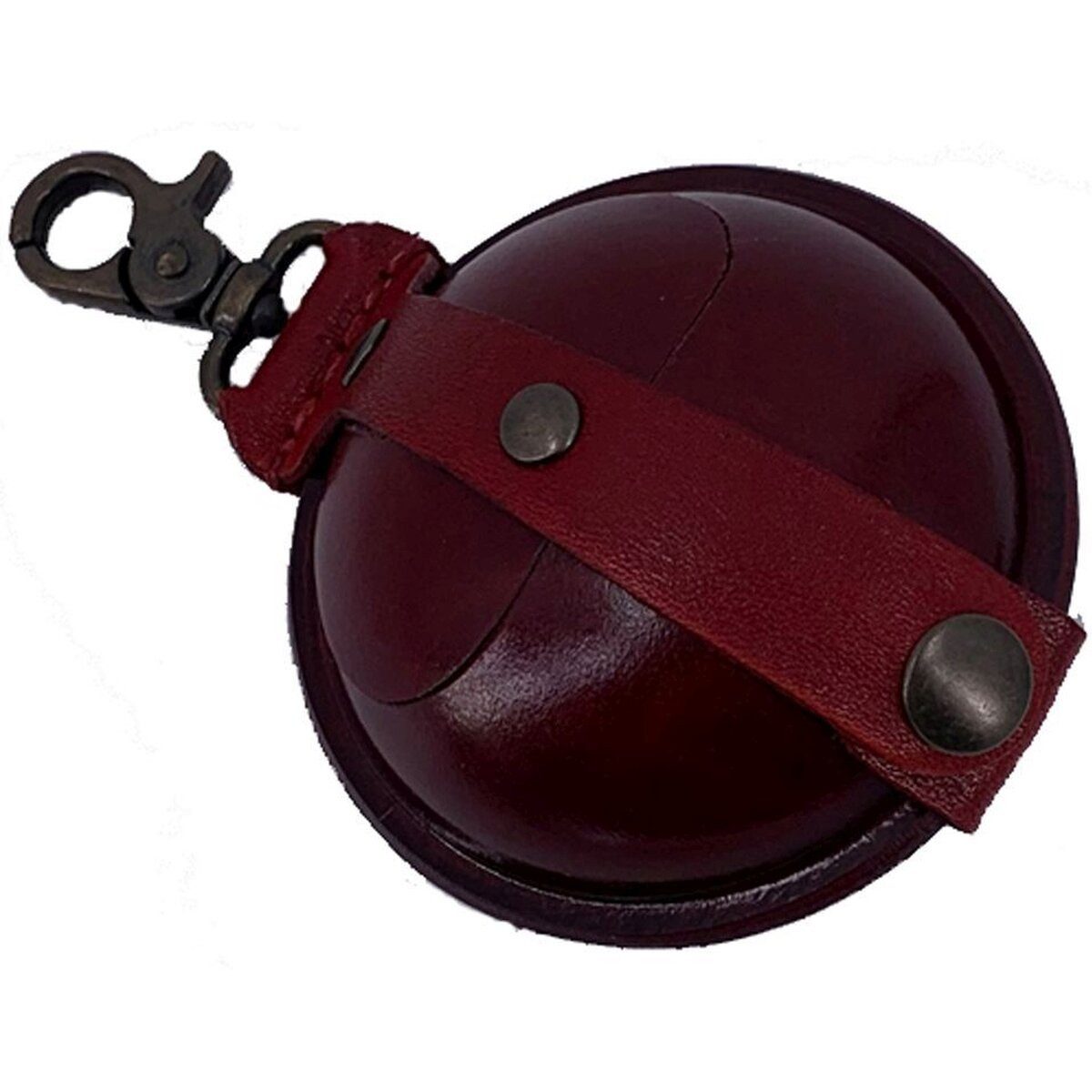 Mika Gürteltasche Schlüsselanhänger / Kleingeldbörse groß Sattelleder 9cm rot