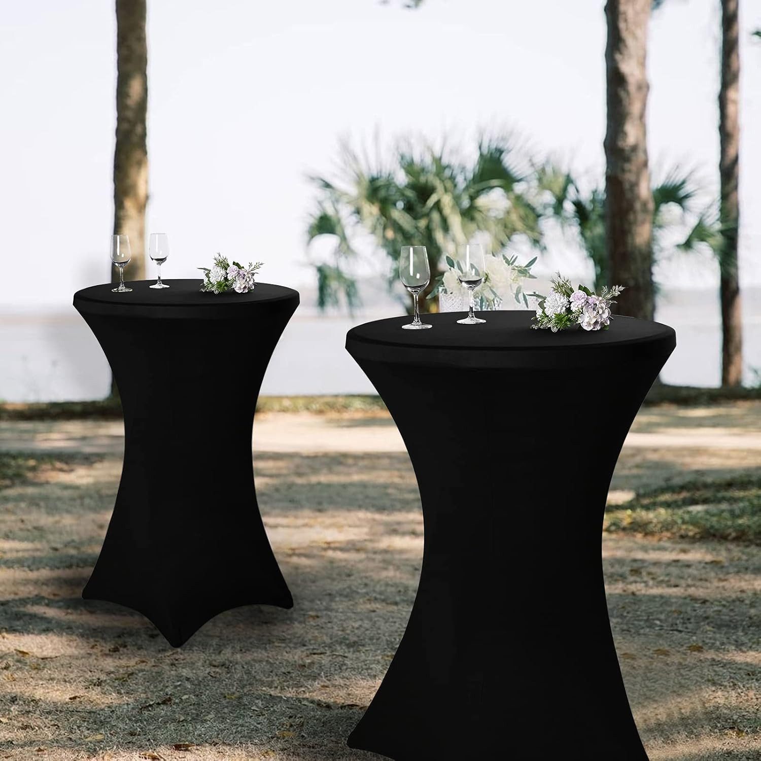 BlingBin Stehtischhusse 6er-Set Stretch Stehtisch Husse für Bistrotisch Ø 80-85 cm Elegante, Verstärkung im Fußbereich, Stretch-Husse Hussen für Stehtische