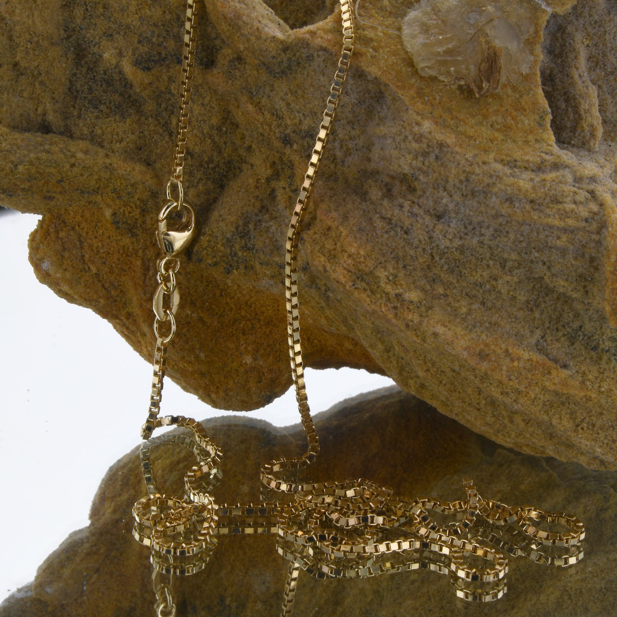 HOPLO Goldkette Goldkette Venezianerkette Halskette 1,2 mm - 38 cm 750-18 Karat Gold, Made in Germany – Bild 4 von 5