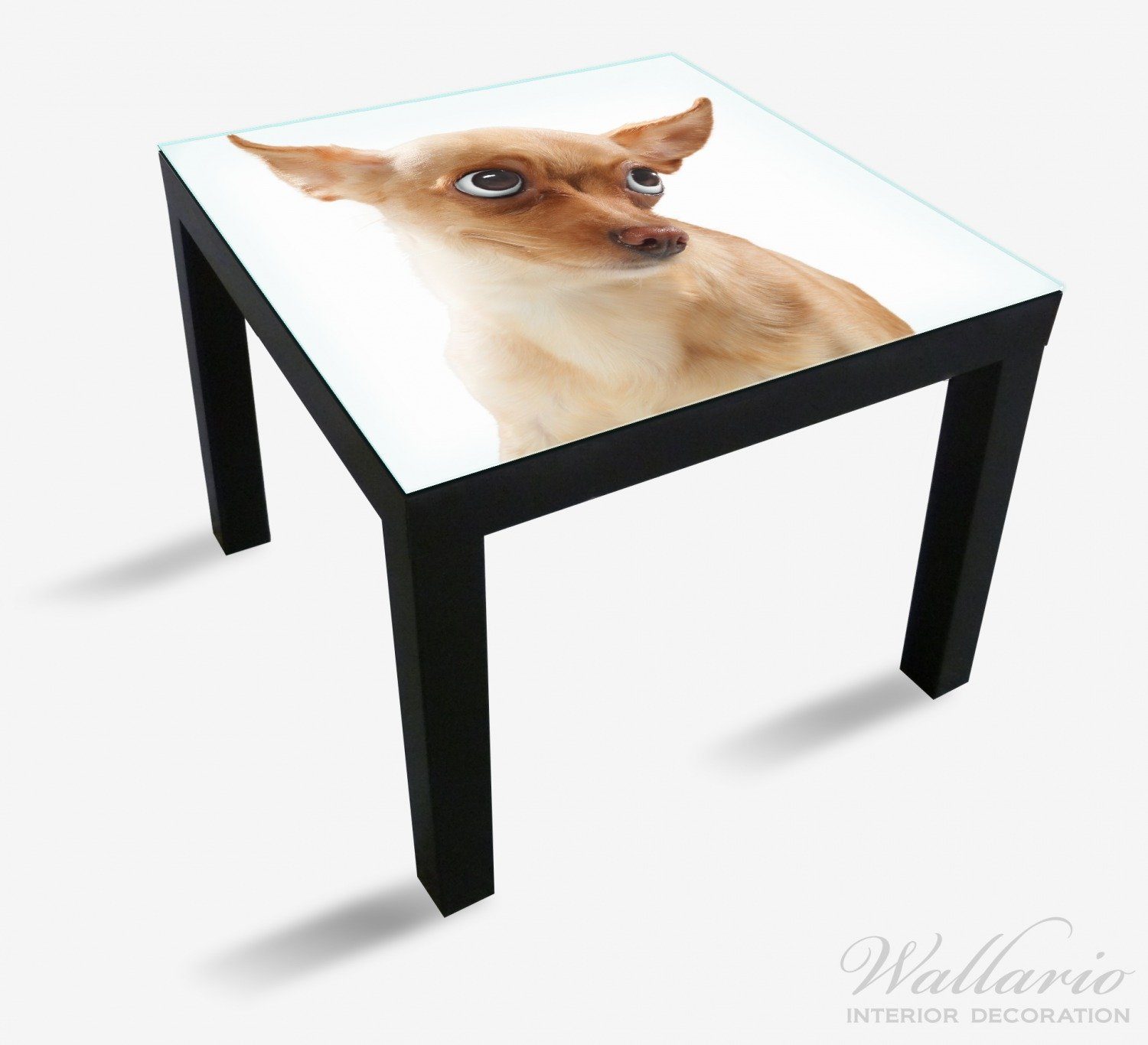 Tisch Ohren Lustiger für St), mit Wallario Lack Ikea (1 Tischplatte Hund geeignet fliegenden