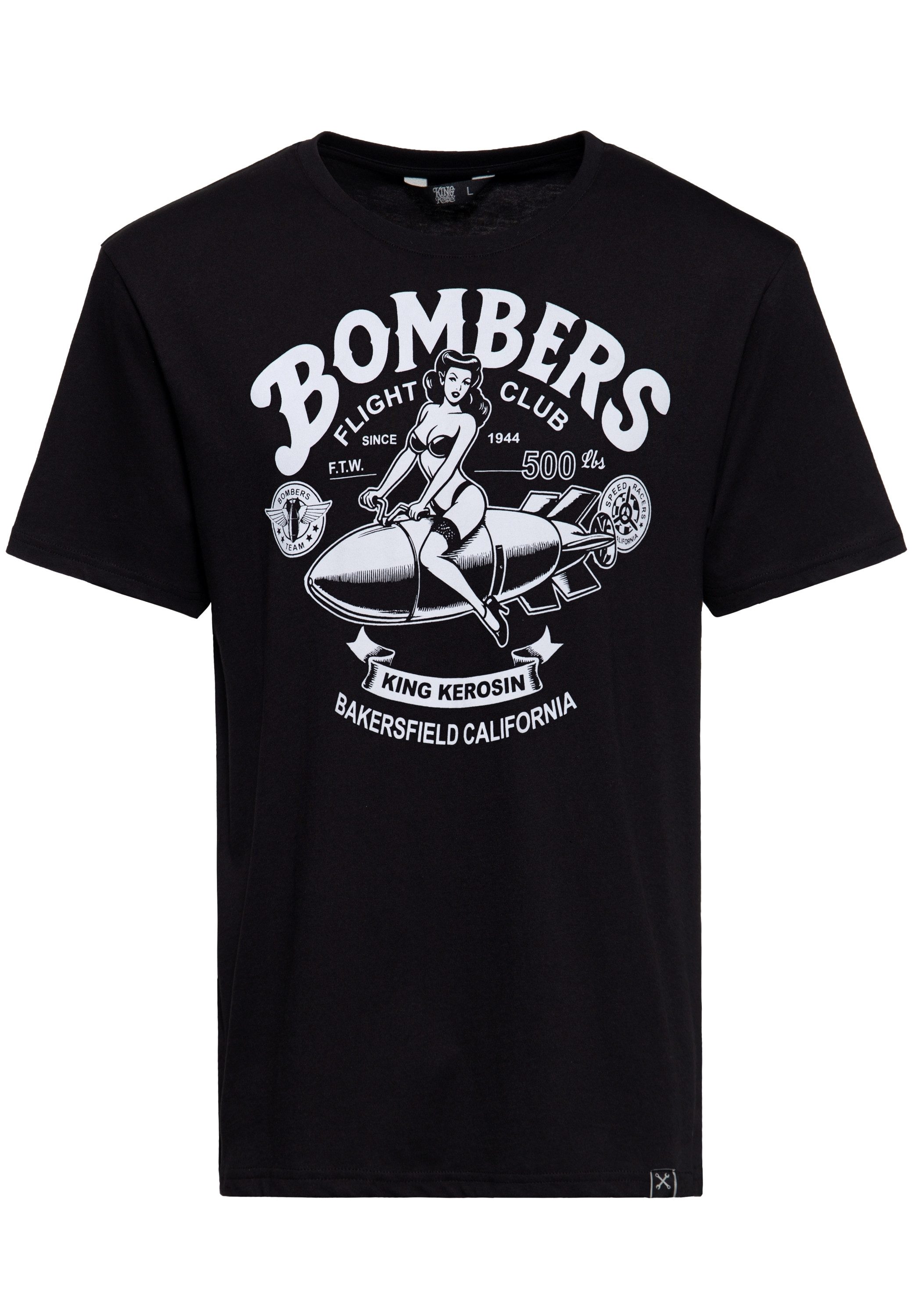 KingKerosin Print-Shirt Bombers mit monochromer Pinup-Print