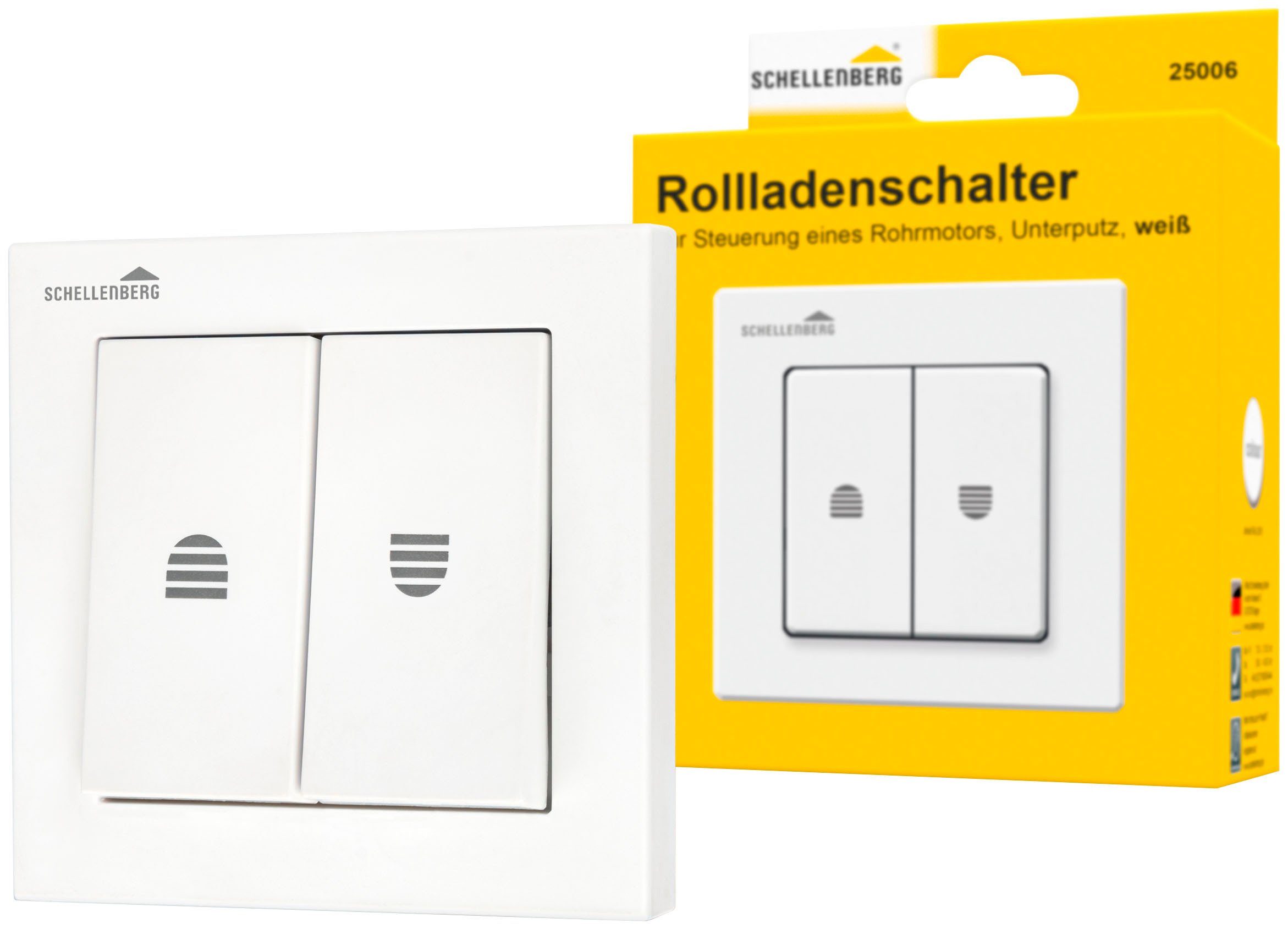 SCHELLENBERG Перемикач für Jalousien mit Rastfunktion zur Unterputzmontage, Rollladenschalter für elektrischen Rollladen und Markisen