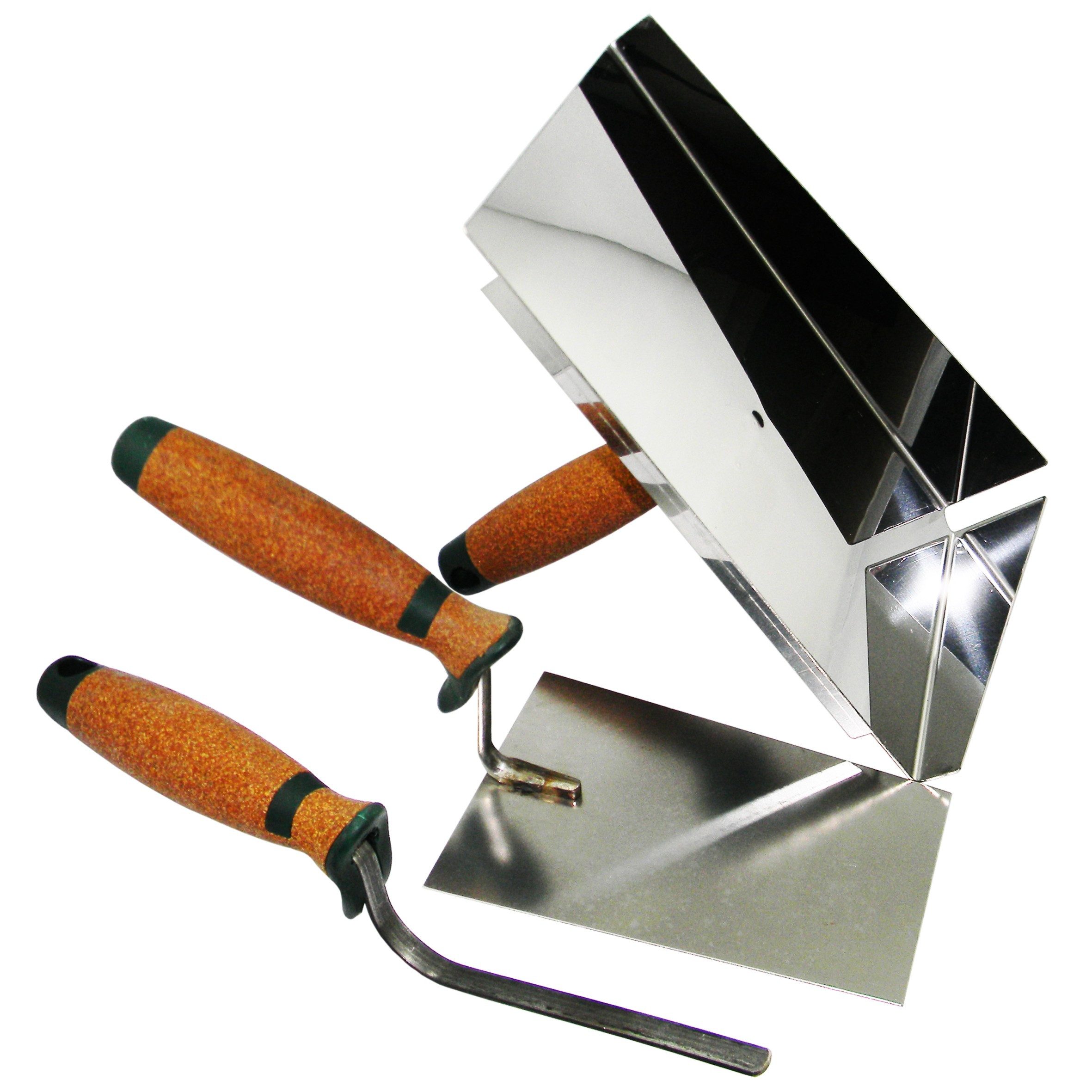 ConToo Fugenspachtel Fugblech 245x155mm + Trapezkelle + Fugenkelle 8mm KORKGRIFF