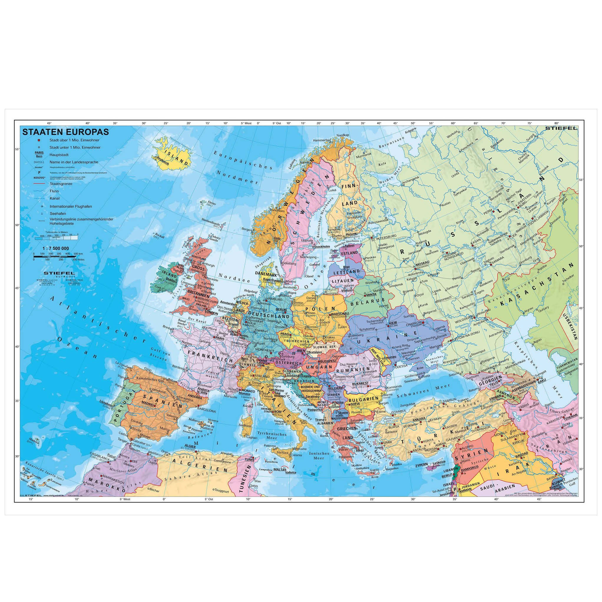 STIEFEL Poster Staaten Europas politisch, ca. 95 x 66 cm günstig online kaufen