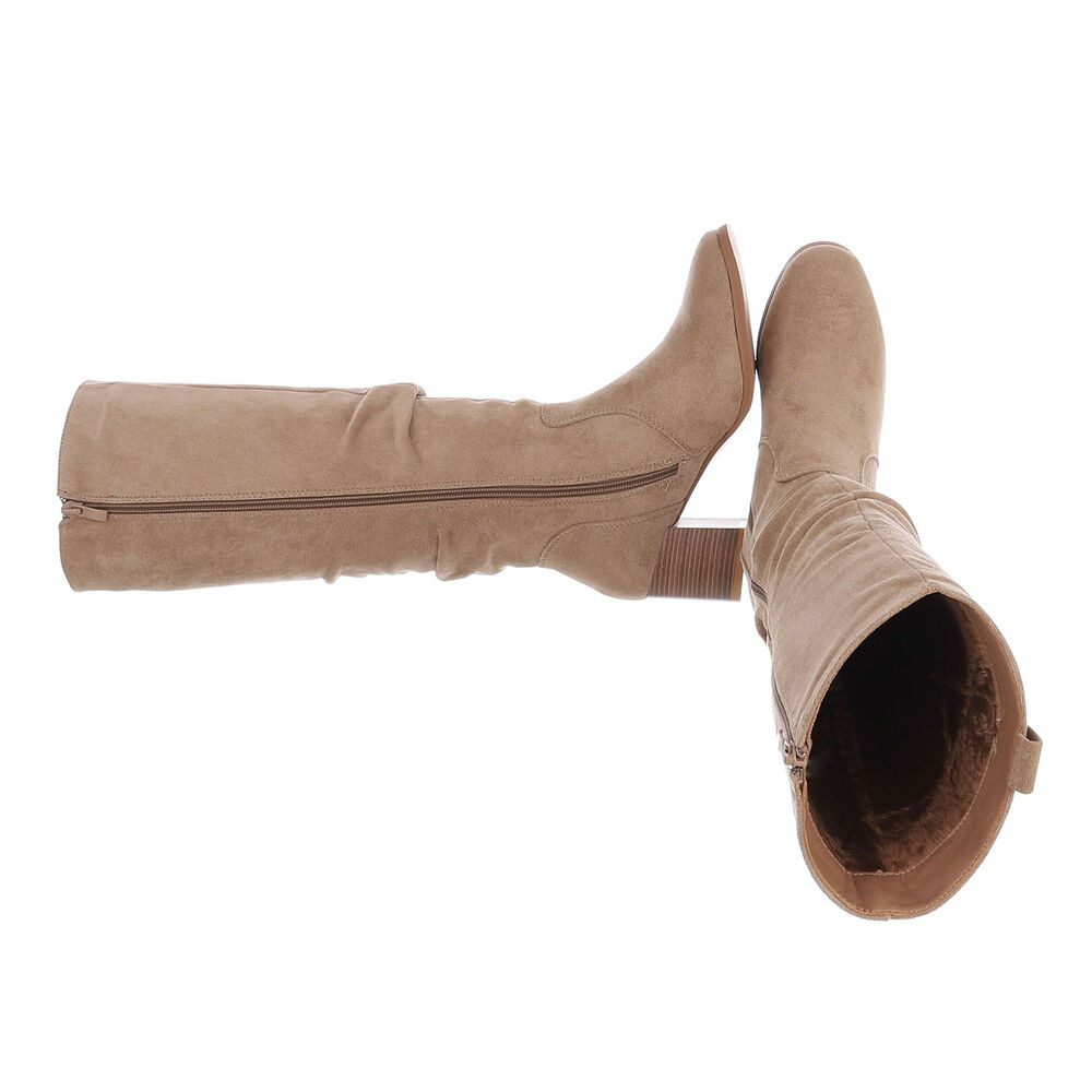 Ital-Design Damen Elegant Stiefel (87108609) Blockabsatz Klassische Stiefel in Hellbraun