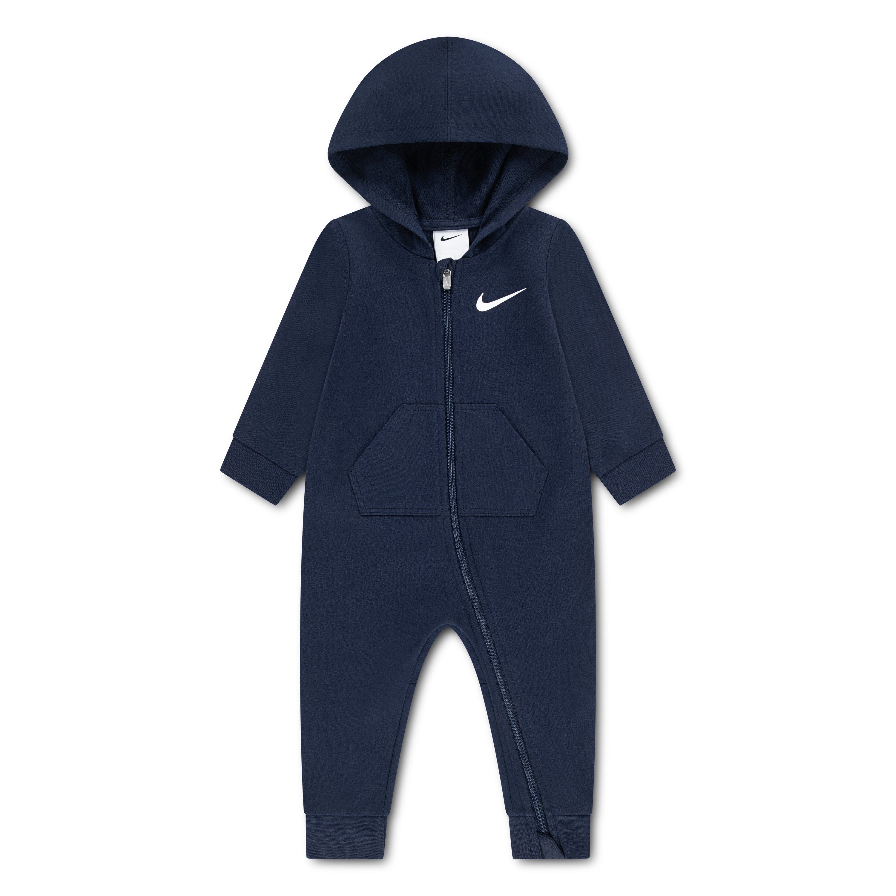 Nike Sportswear Strampler ESSENTIALS HOODED COVERALL mit Kapuze, unifarbenes Design, aus Baumwolle und Polyester