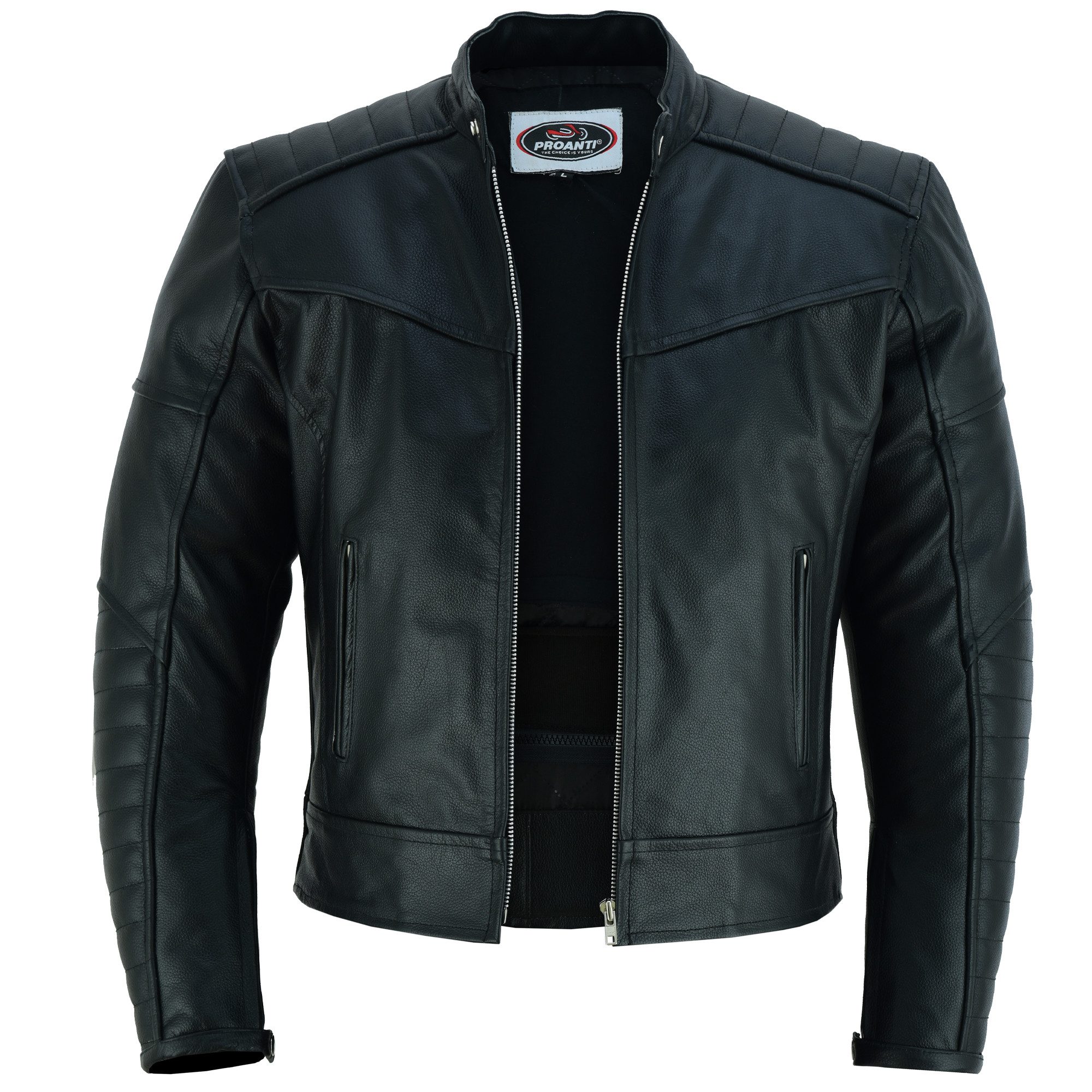 Motorradjacke PROANTI Motorradjacke elegante Biker Chopper Leder Jacke