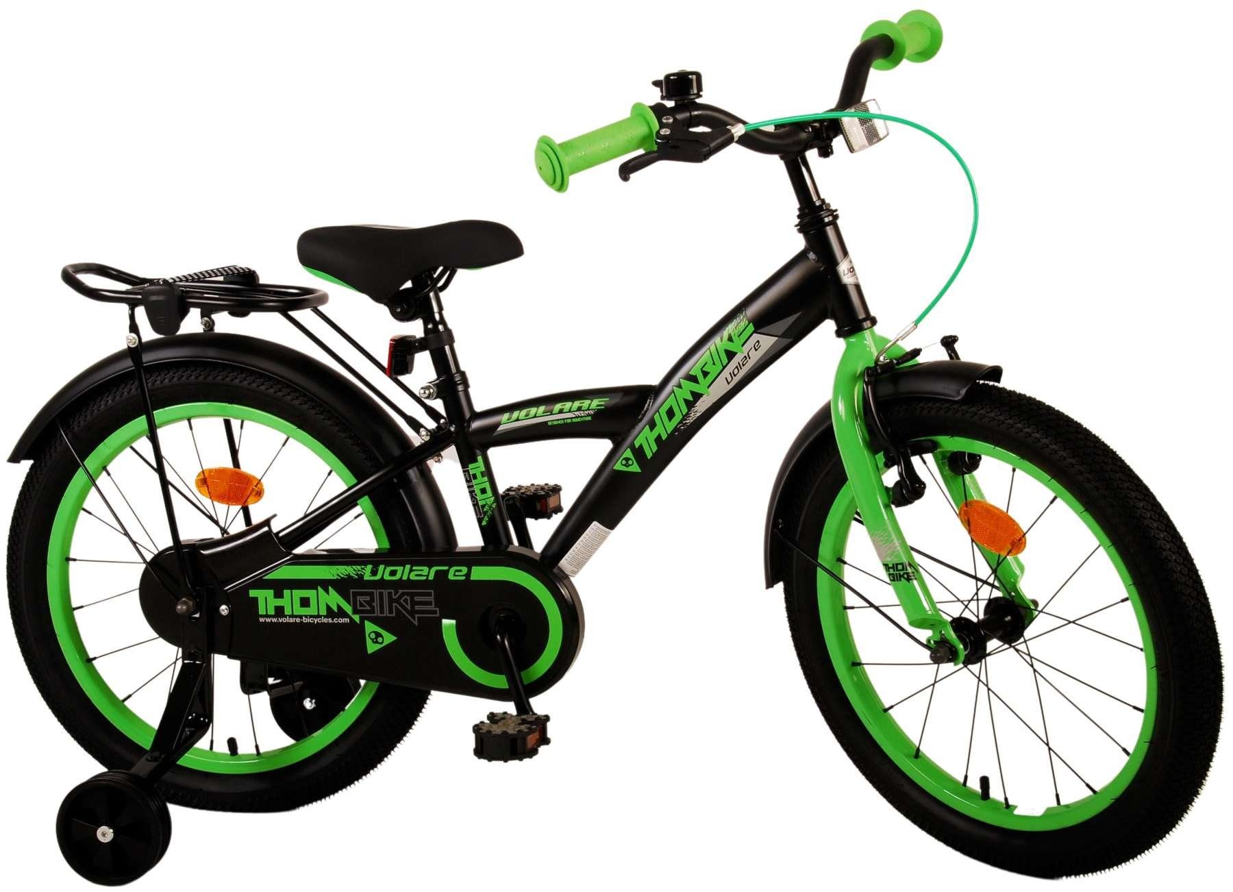 TPFSports Kinderfahrrad Volare Thombike 18 Zoll mit Rücktritt und Handbremse, 1 Gang, (Jungsfahrrad - Jungen Kinderrad - ohne Schaltung - Sicherheitsgriffe), Kinderfahrrad 18 Zoll - Jugend Fahrrad - Kinder Jugend Fahrrad Grün