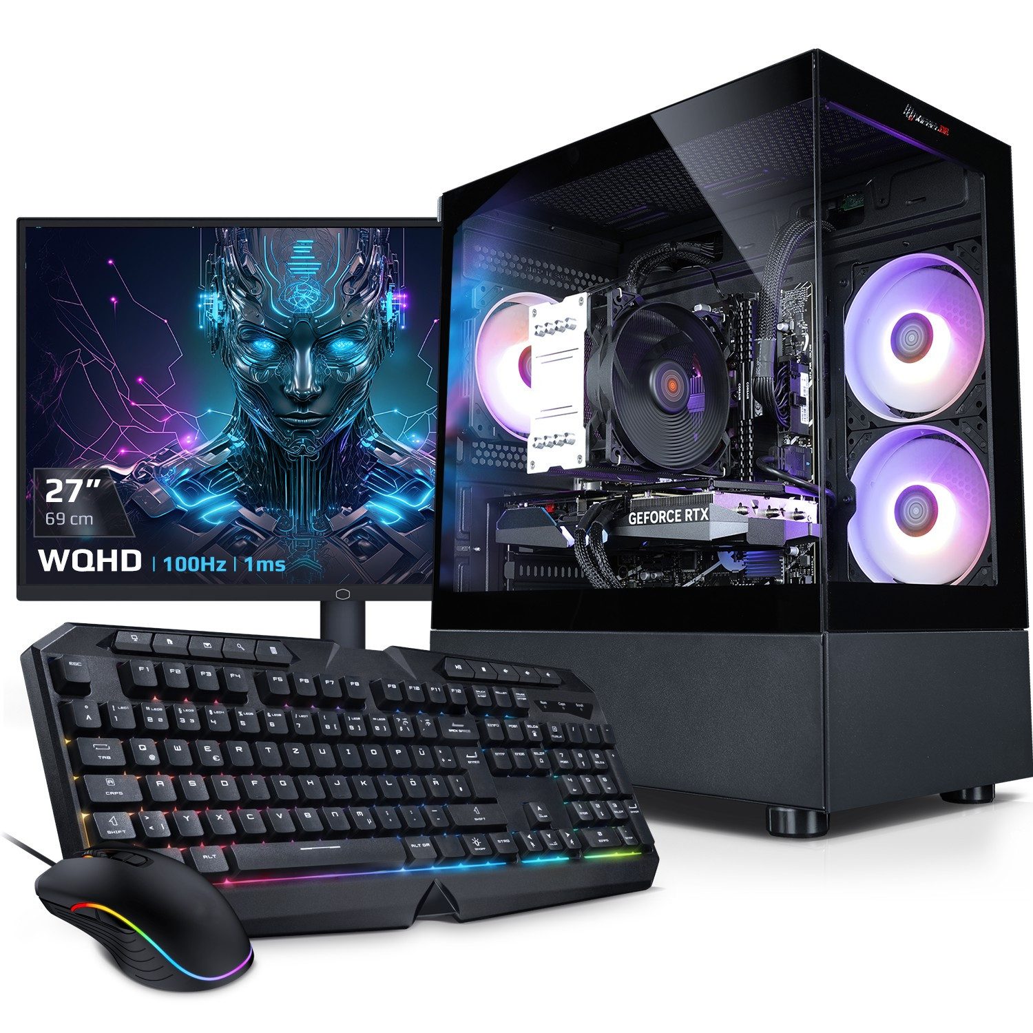 Kiebel Invader XS V Gaming-PC-Komplettsystem (27", AMD Ryzen 7 AMD Ryzen 7 5700X, RTX 5060, 32 GB RAM, 1000 GB SSD, ARGB-Beleuchtung, WLAN)