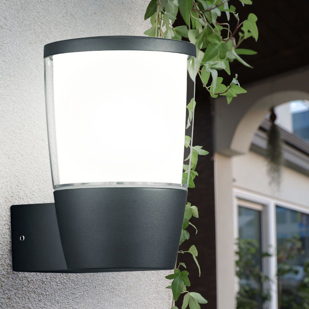 etc-shop Außen-Wandleuchte, LED-Leuchtmittel fest Warmweiß, Außenleuchte Wandleuchte Wandlampe verbaut, Hauswandleuchte Außenlampe