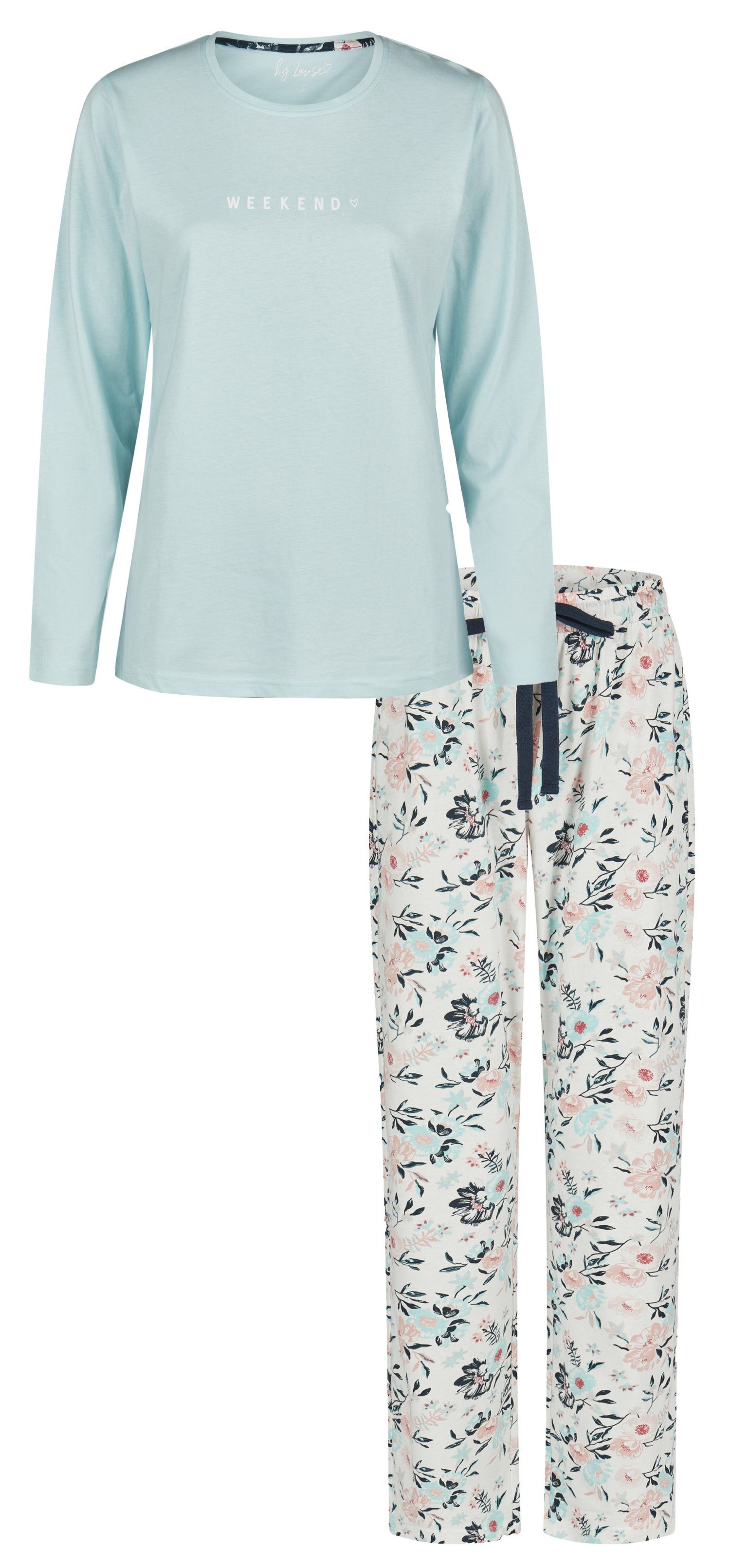 By Louise Schlafanzug Damen Pyjama lang günstig online kaufen