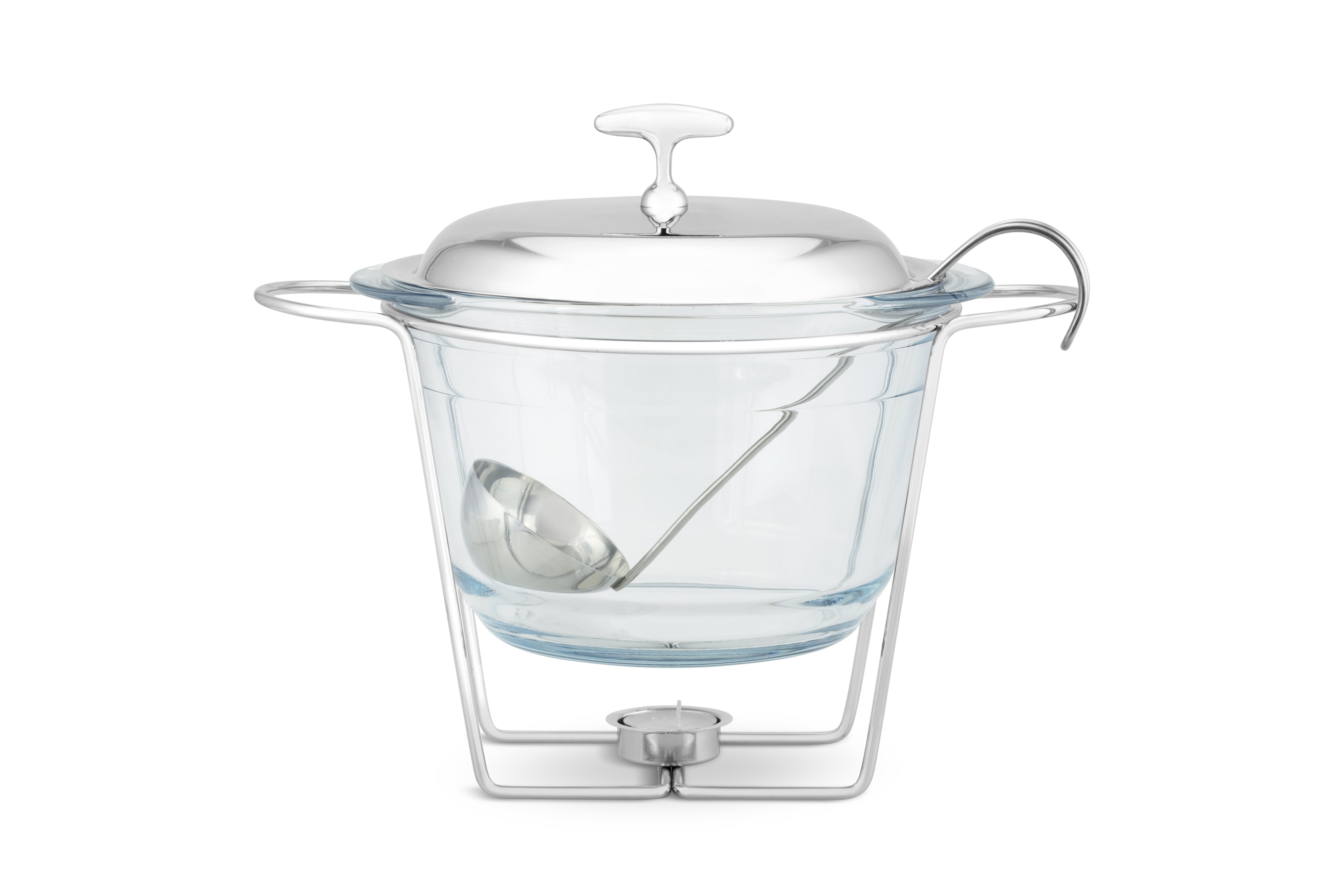Edenberg Stövchen Speisenwärmer Gehärtetes Glas Edelstahl Warmhaltebehälter Catering, (4.0L, 3-tlg., Eine ideale Geschenkidee! Sehr hochwertig) – Bild 2 von 5