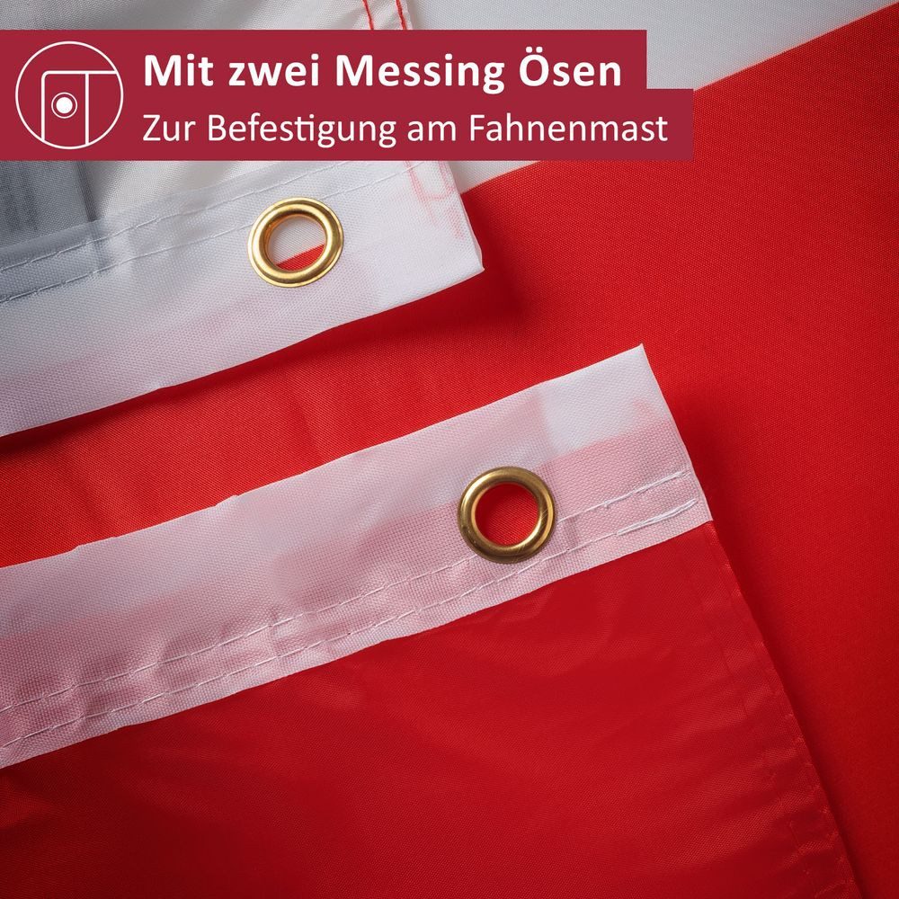 PHENO FLAGS Flagge Brandenburg Flagge 90 x 150 cm Fahne Landesfahne Bundesland (Hissflagge für Fahnenmast), Inkl. 2 Messing Ösen