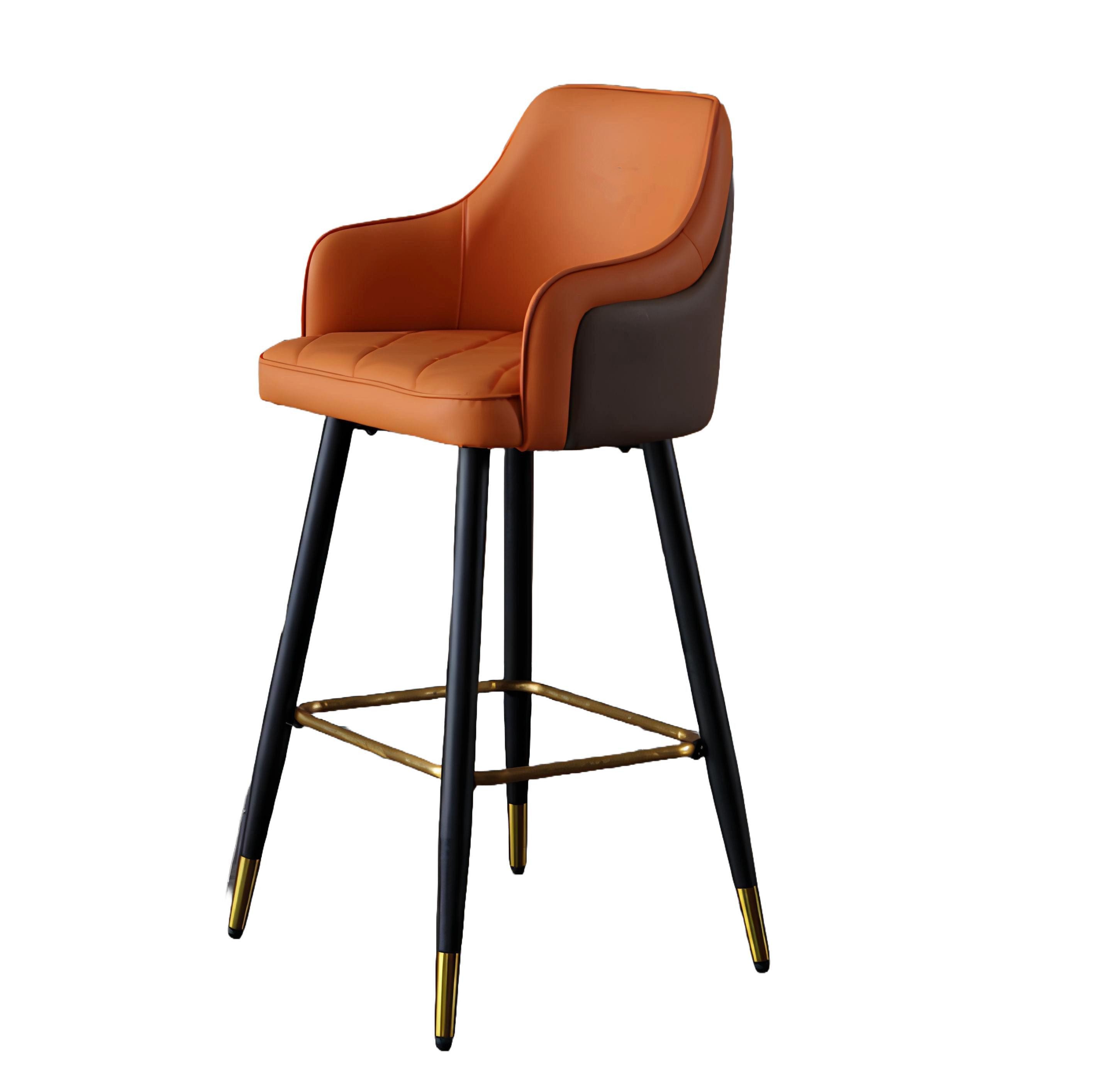 Xlmoebel Barhocker Designer Orangen Barstuhl mit elegantem Design und komfortablem Sitz (1 St., Barhocker), Hergestellt in Europa