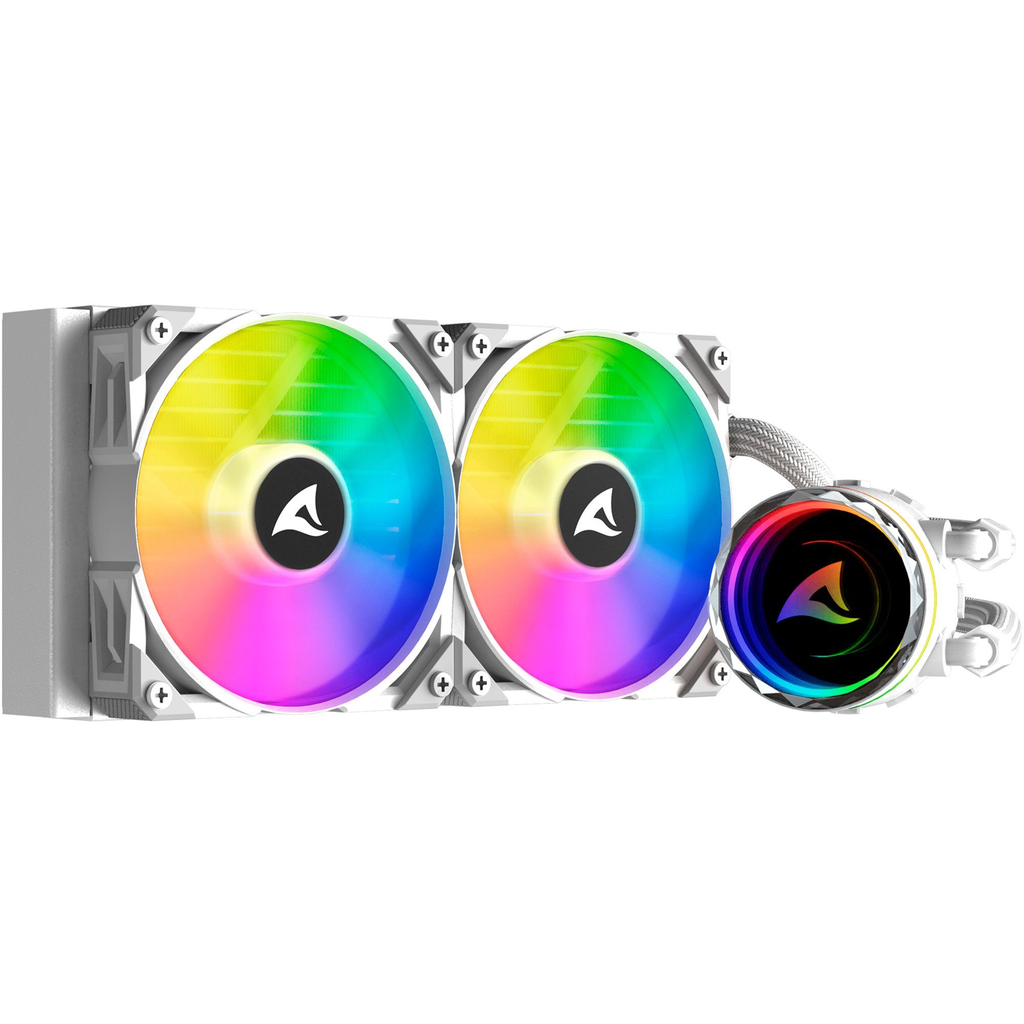 CPU Kühler Sharkoon S80 RGB White AIO 240mm, Wasserkühlung