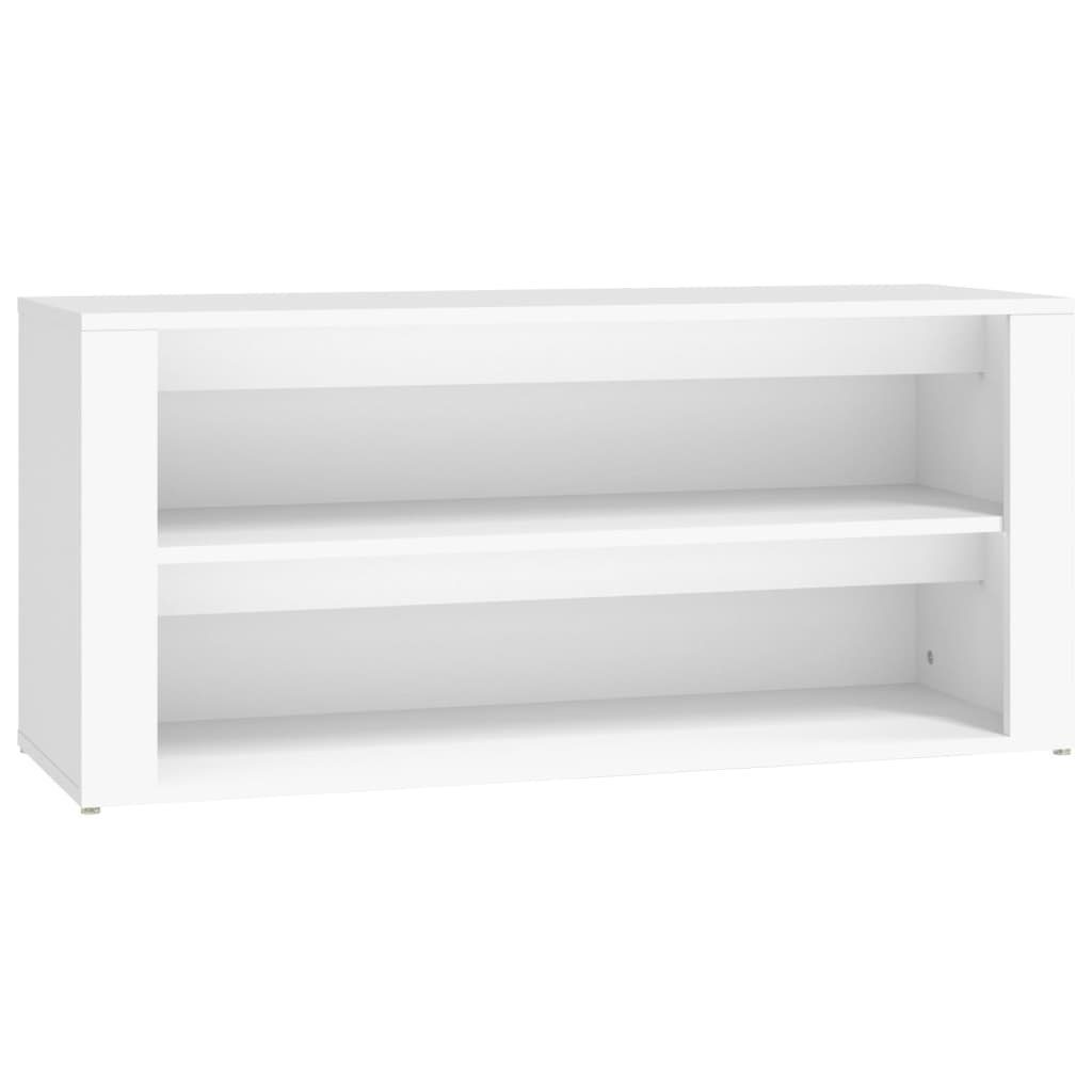 furnicato Schuhregal Elegantes in Weiß 100 x 35 x 45 cm, 1-tlg., Stabile Sitzbank mit zwei Fächern und feuchtbeständiger Oberfläche