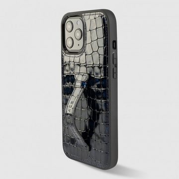 GOLDBLACK Handyhülle iPhone 12 Pro Max Lederhülle mit Fingerschlaufe 17 cm (6,7 Zoll)
