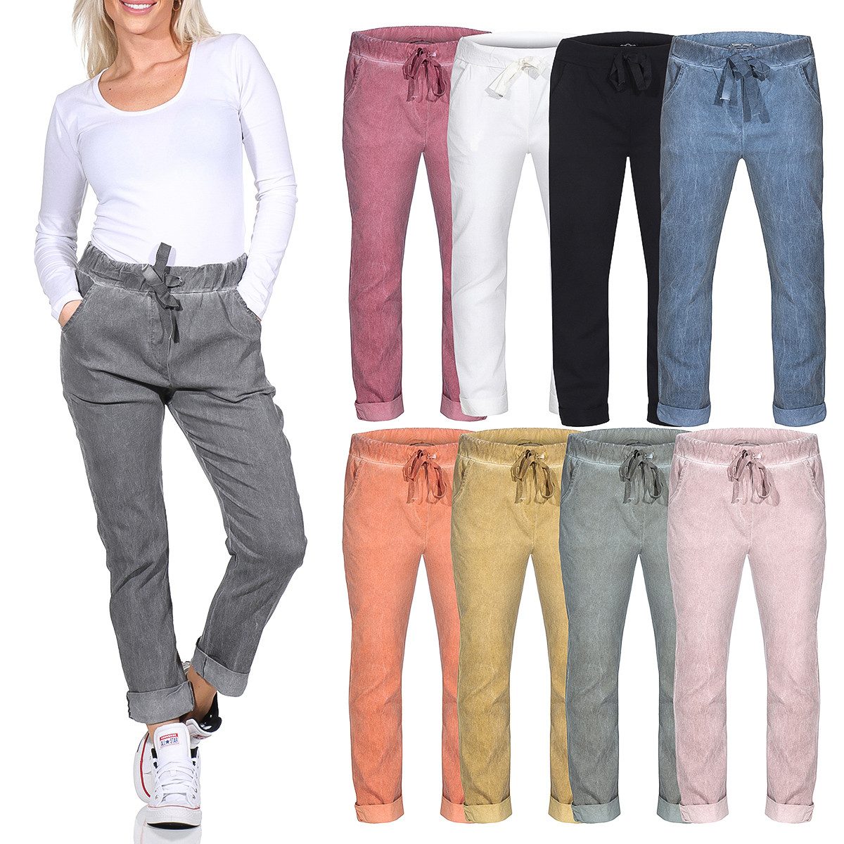 simaranda Sweathose Freizeithose 21515 Sweatpants im Vintage Look Joggpants