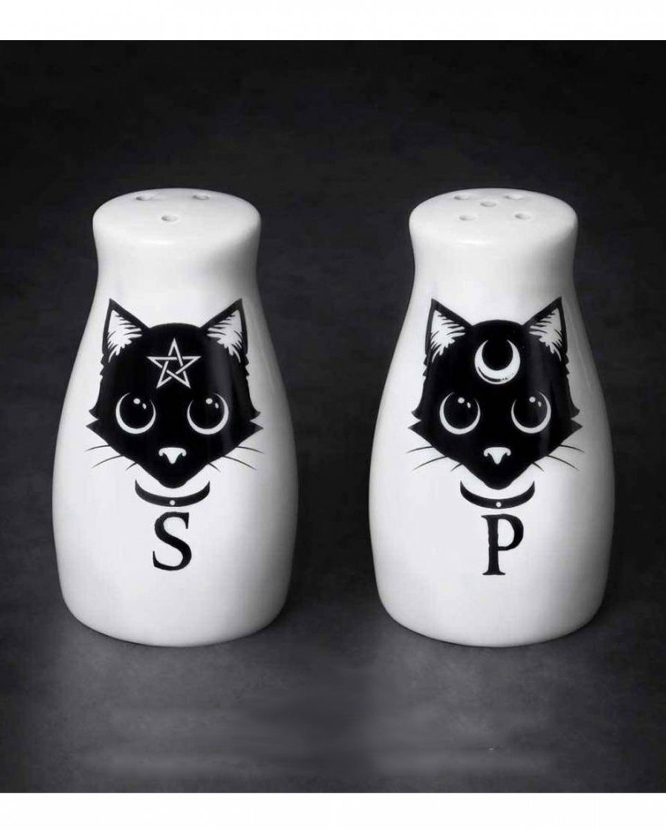 Horror-Shop Dekofigur Magische Katzen als Salz & Pfeffersreuer Set für H