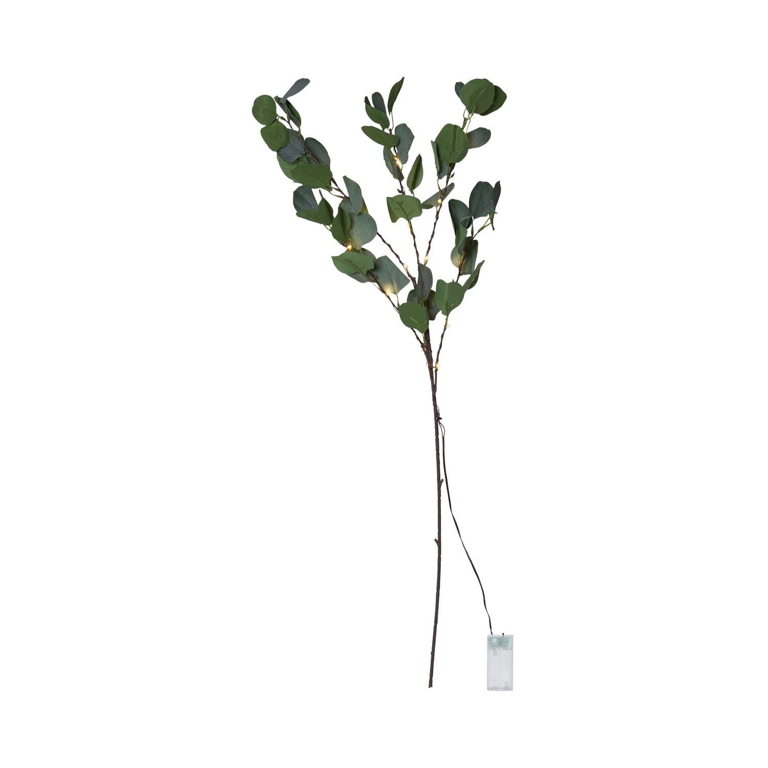 STAR TRADING LED Dekolicht LED Dekozweige Eucalyptus, LED Dekozweig,Eucalyptus', Batteriebetrieb + Timer, beleuchtete Tisch