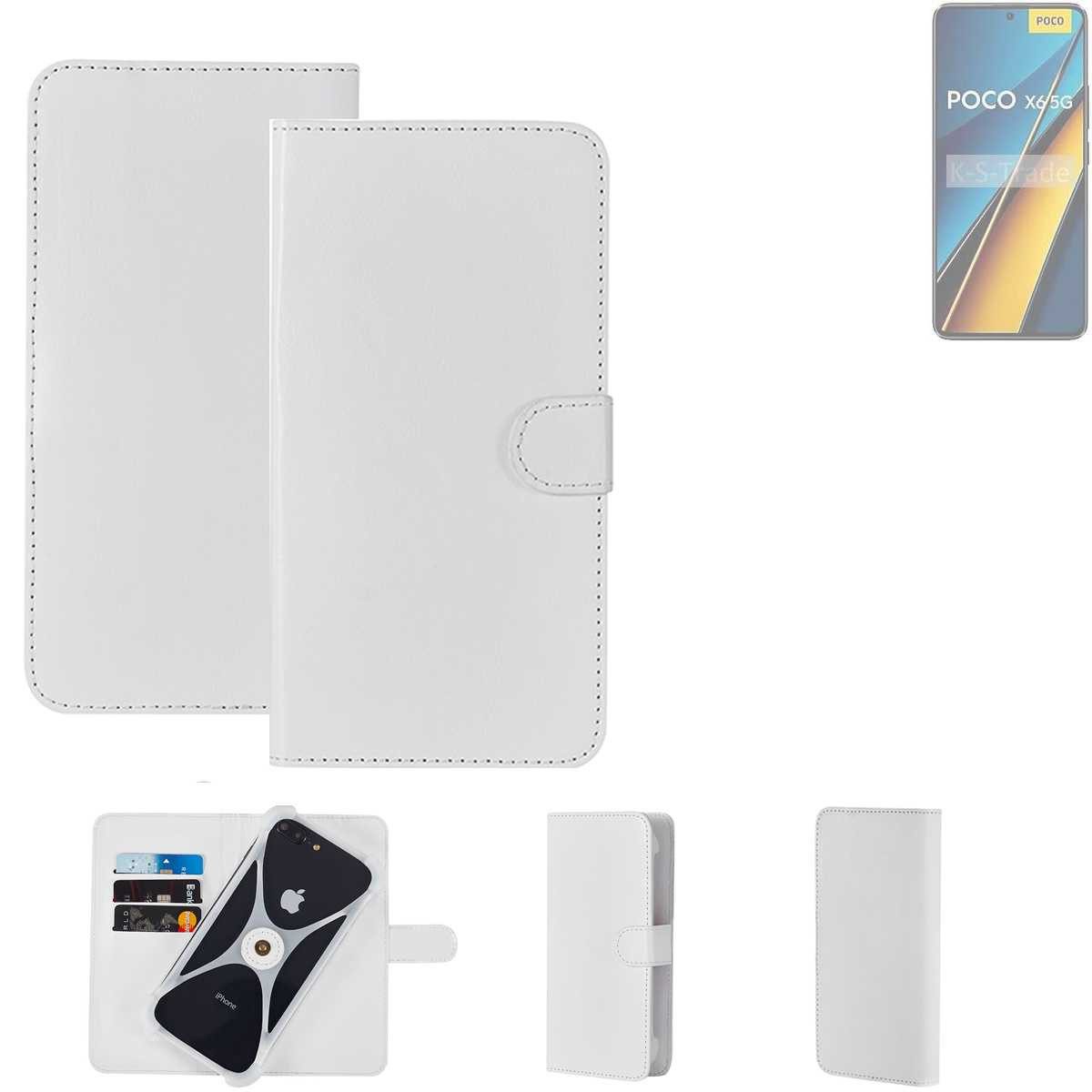 K-S-Trade Handyhülle für POCO X6, Handy Hülle Schutz Hülle Cover Case Bookstyle Bumper weiß 1x