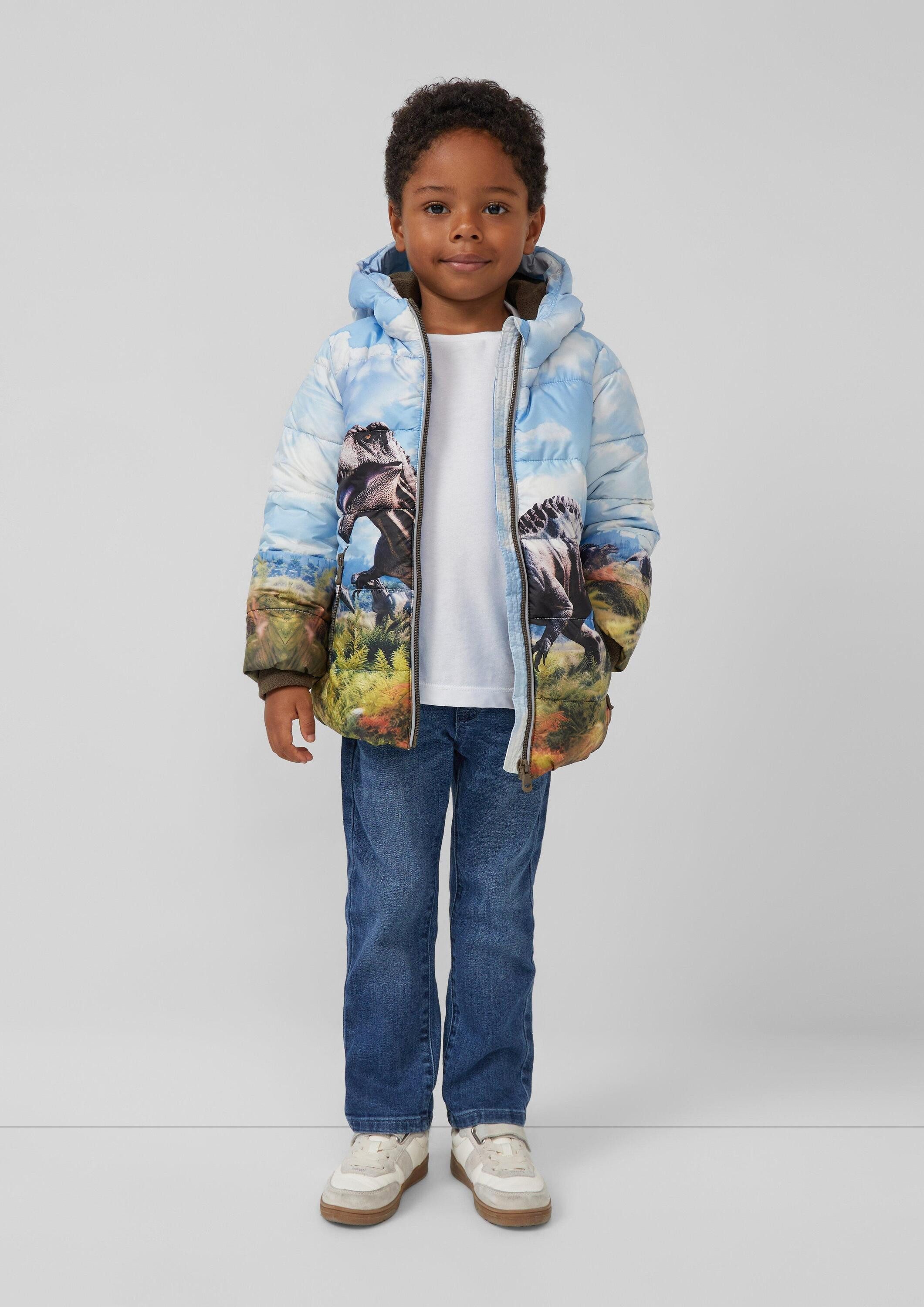 s.Oliver Funktionsjacke Outdoor-Jacke Wattierte Jacke mit Fleecefutter und Kapuze