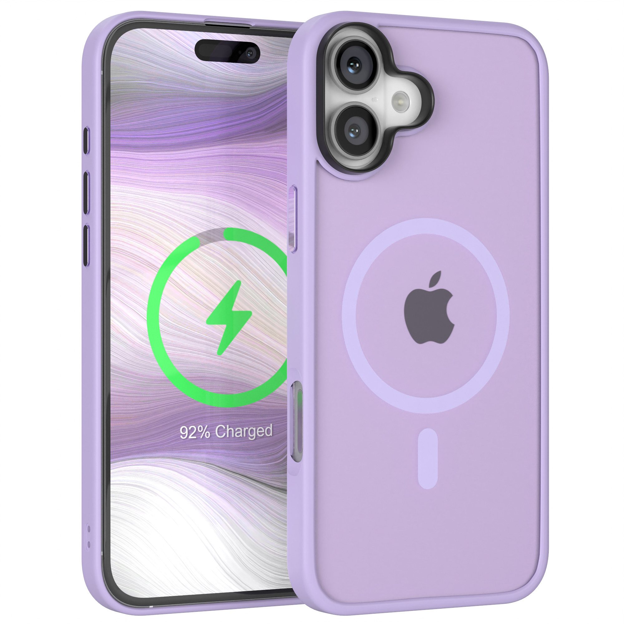 EAZY CASE Handyhülle Outdoor Case MagSafe für Apple iPhone 16 Plus 6,7 Zoll, Outdoor Handyhülle MagSafe Bumper mit Kameraschutz stoßfest Hell Lila