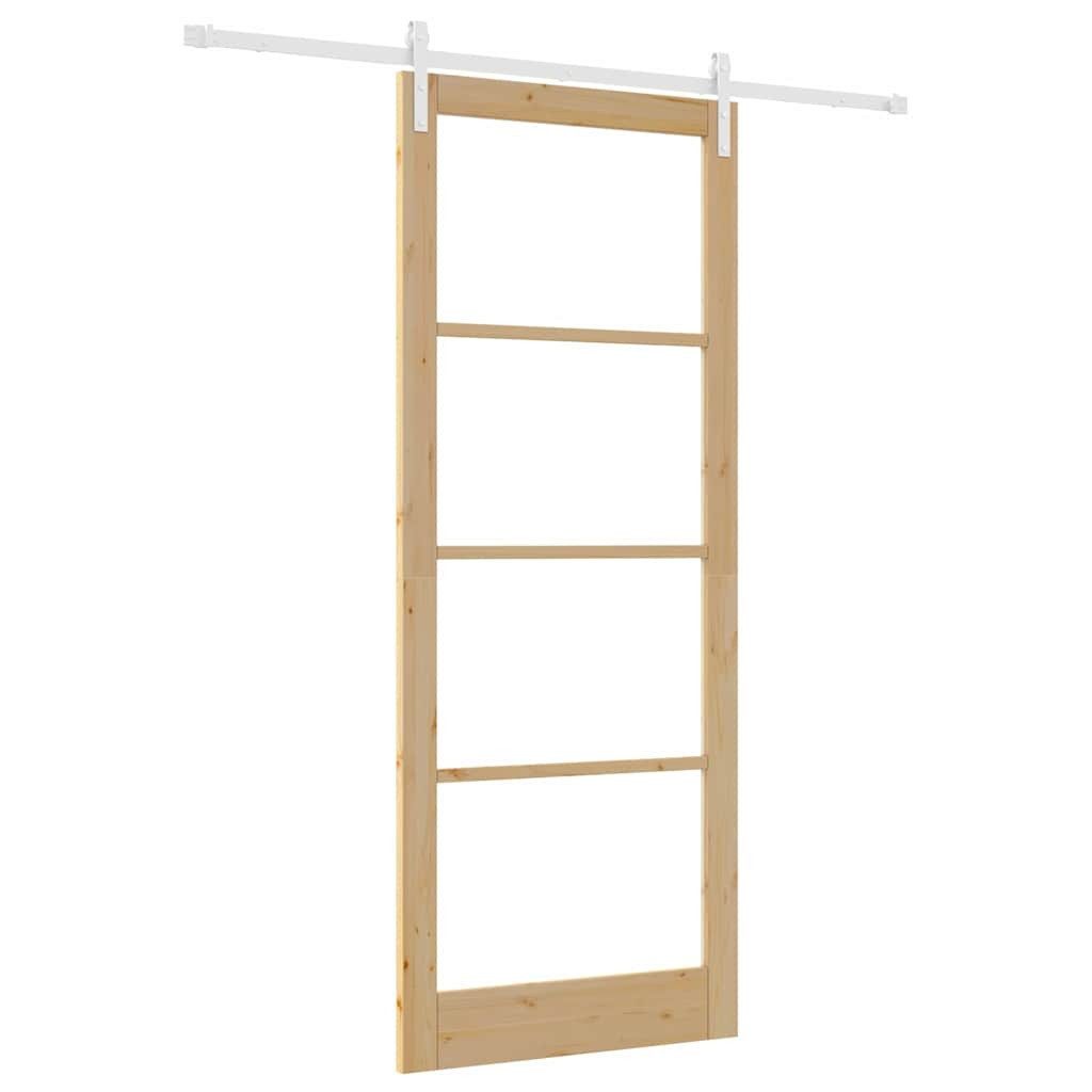 vidaXL Haustür Schiebetür ORKDAL Natur 93 x 232 cm Massivholz Kiefer und Glas (1-St)