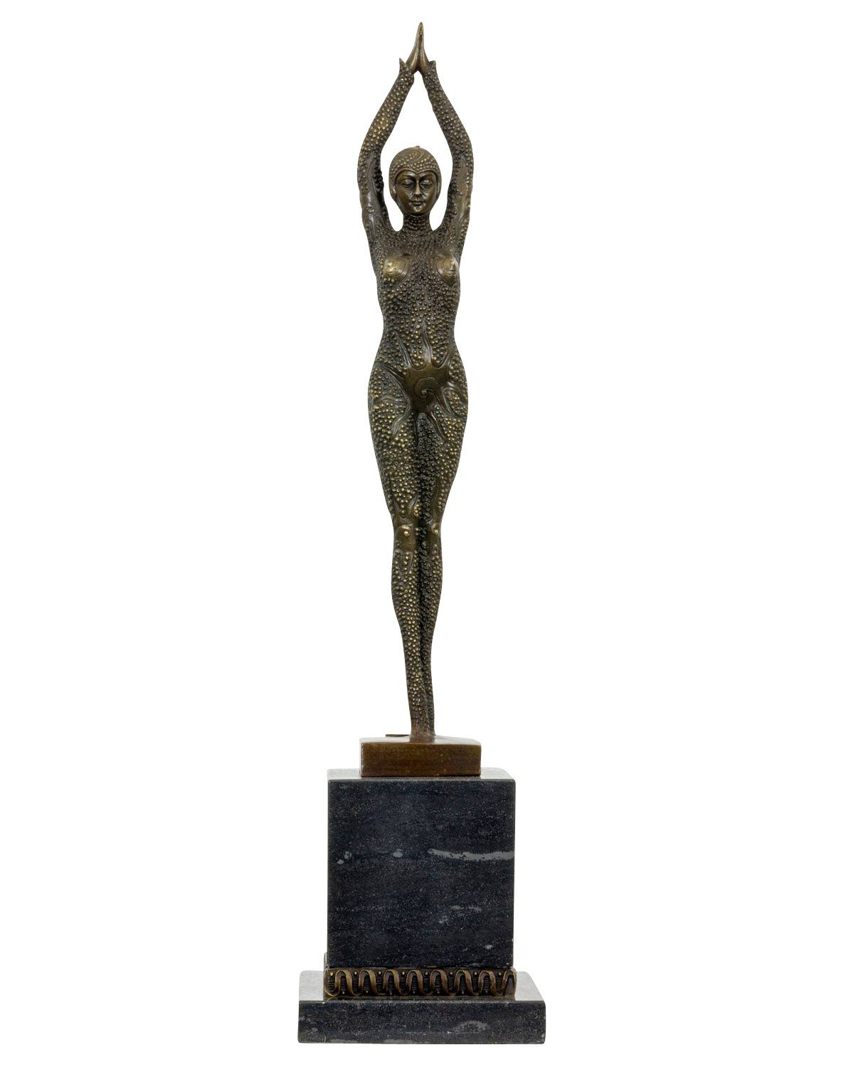 Aubaho Skulptur Bronzeskulptur Tänzerin 49cm nach Antik-Stil Replik Chiparus Kopie