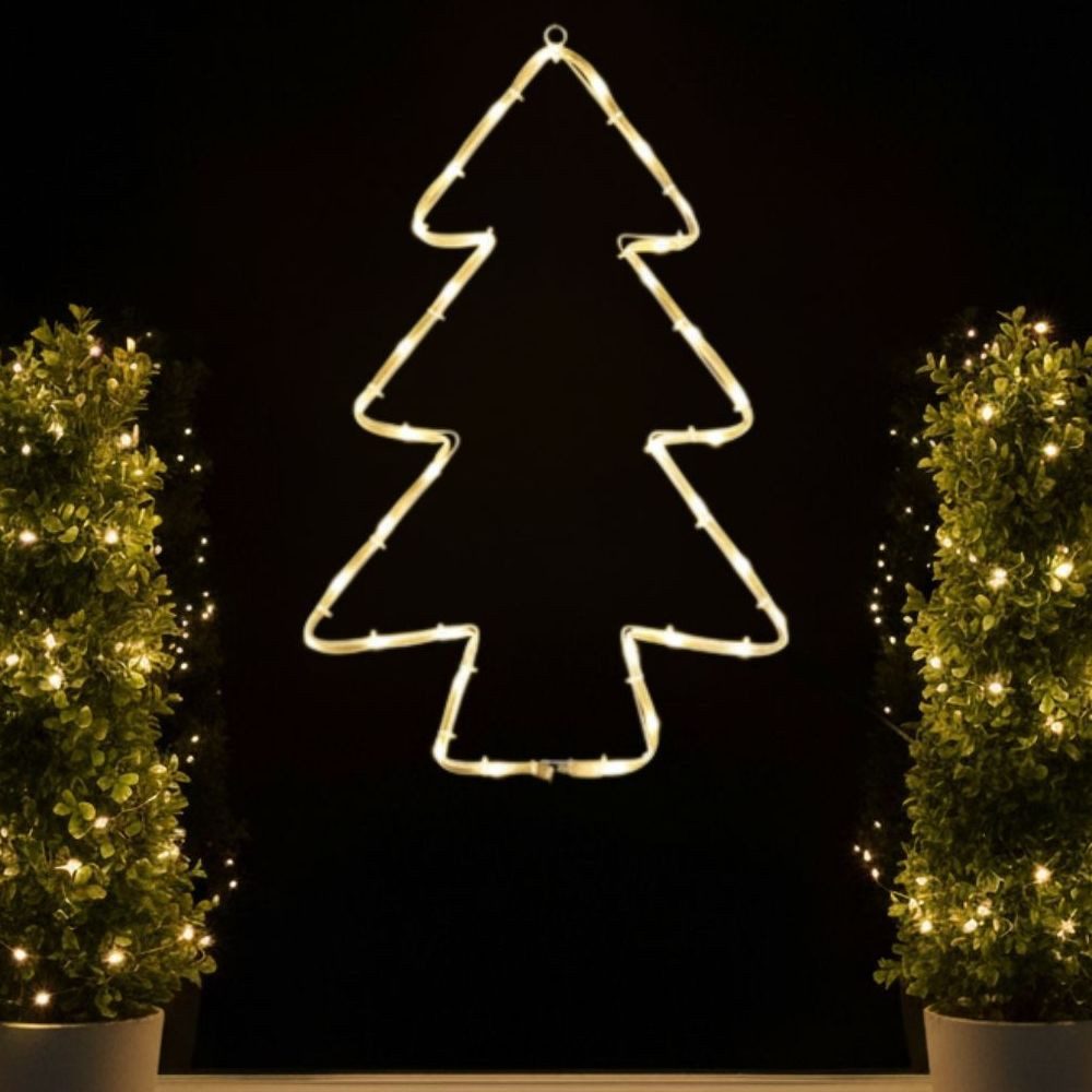 Kamelio LED Fensterbild LED Fensterdeko Weihnachten mit Timer und Batterie Fensterbild, LED, warmweiß