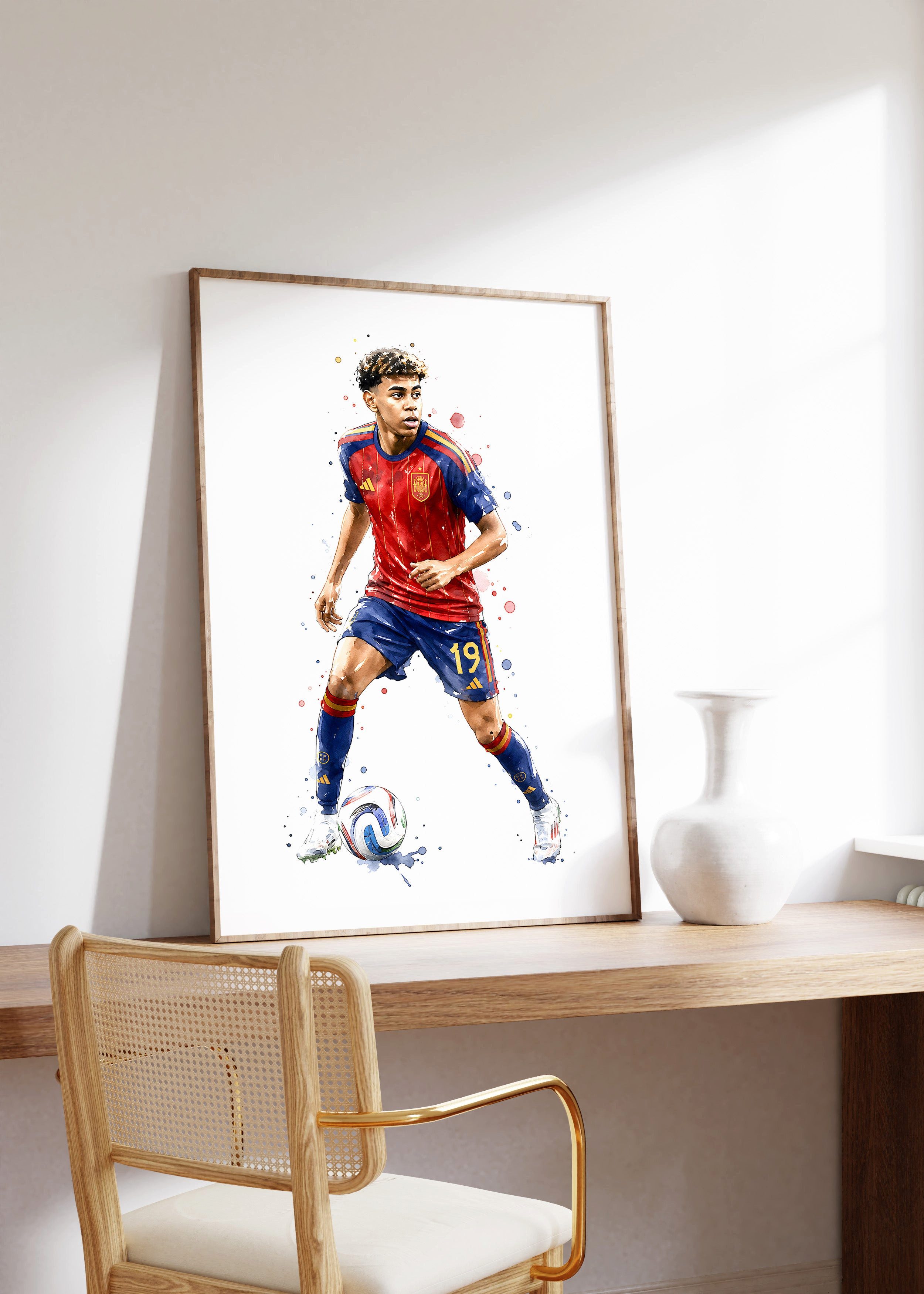 JUSTGOODMOOD Poster Spanien Fussball Geschenkidee Aquarell Sport Wandbild Deko Print ohne, (1 St)