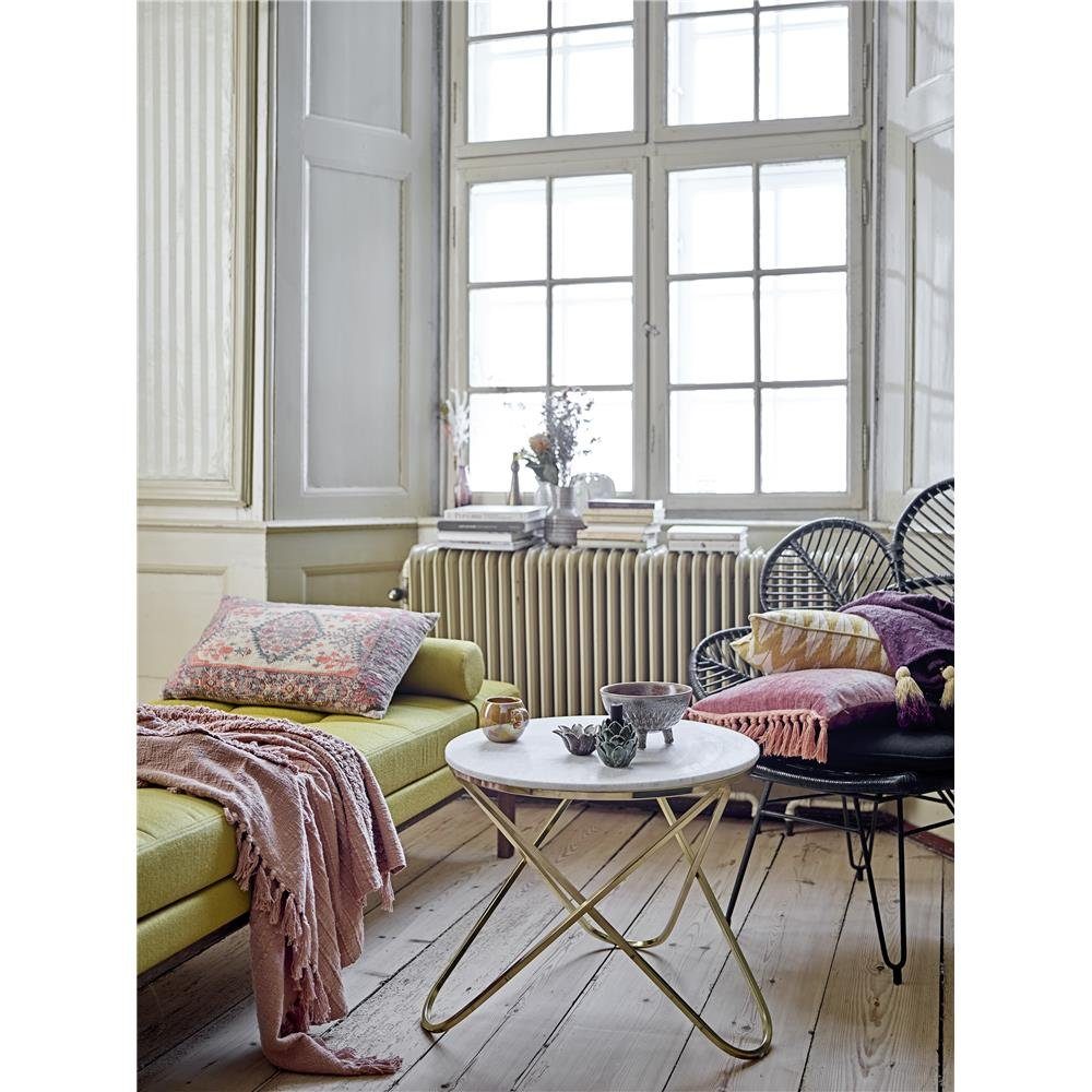 Bloomingville Dekovase Elissa Vase mit Gesicht, aus Steingut, Blumenvase, Rundvase, dänisches Design, Weiß