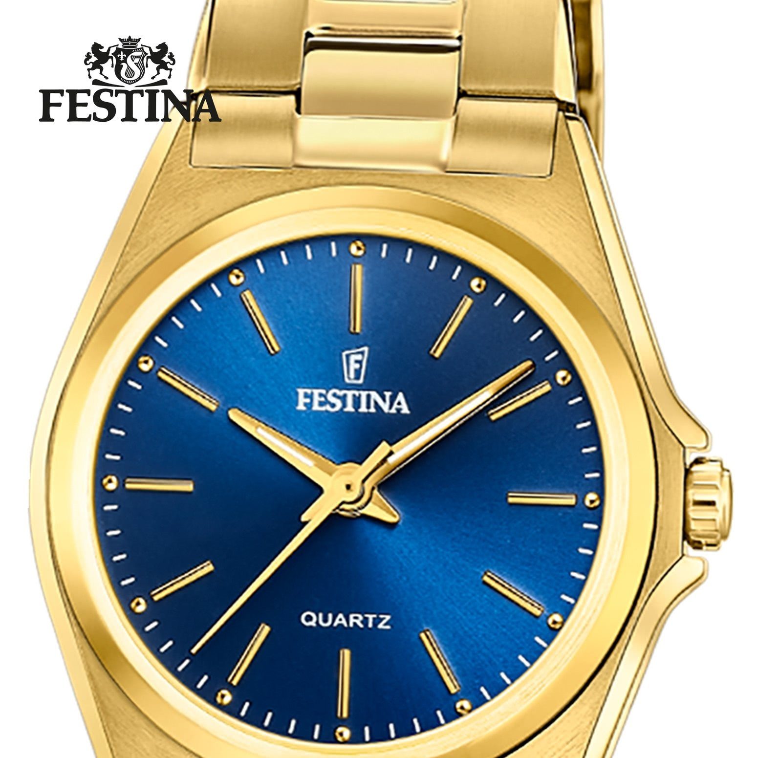 Festina Quarzuhr Festina rund, Klassik, Armbanduhr Damen Damenuhr Casual Edelstahlarmband gold