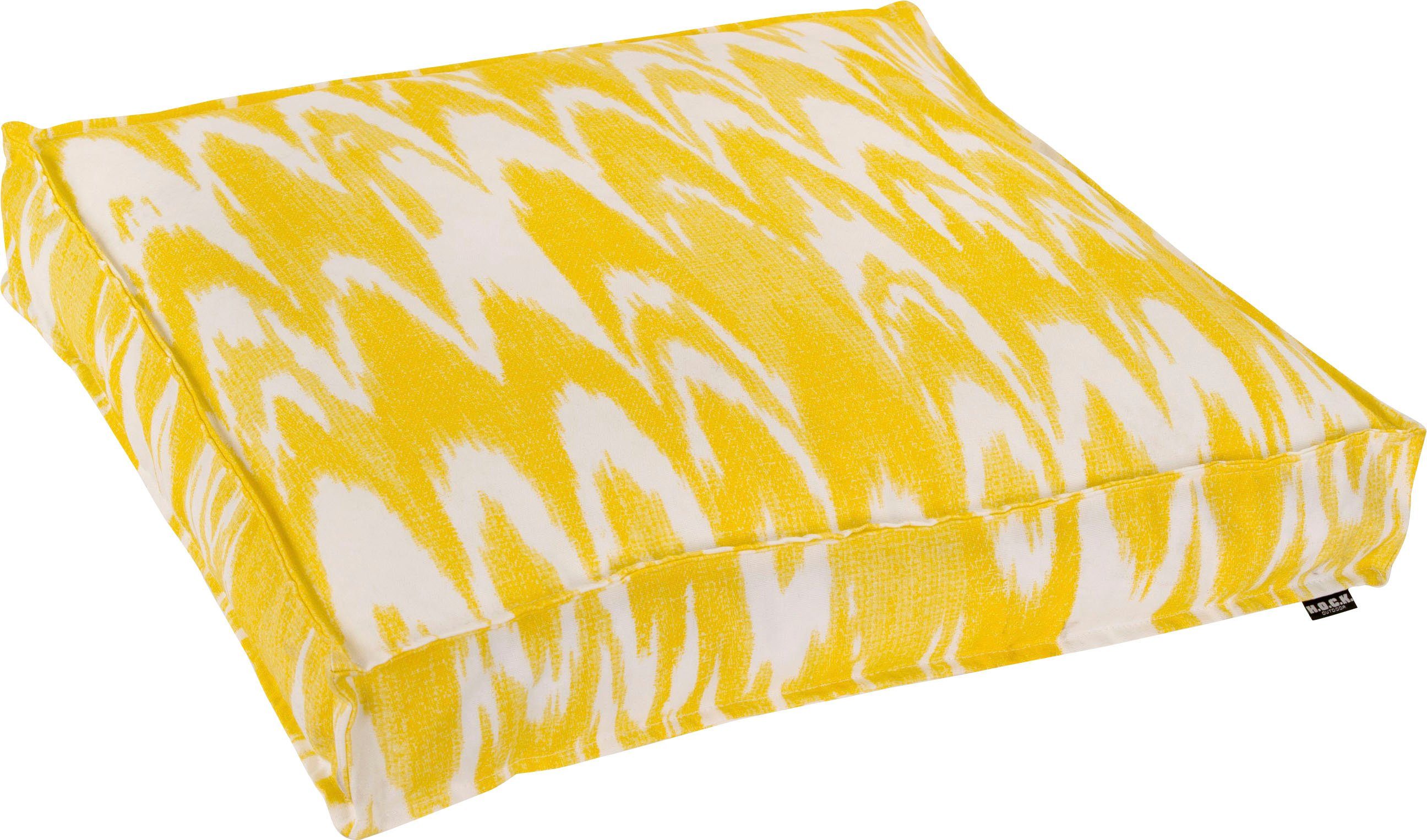 Bodenkissen Batik-Optik Amarador, gelb in H.O.C.K.