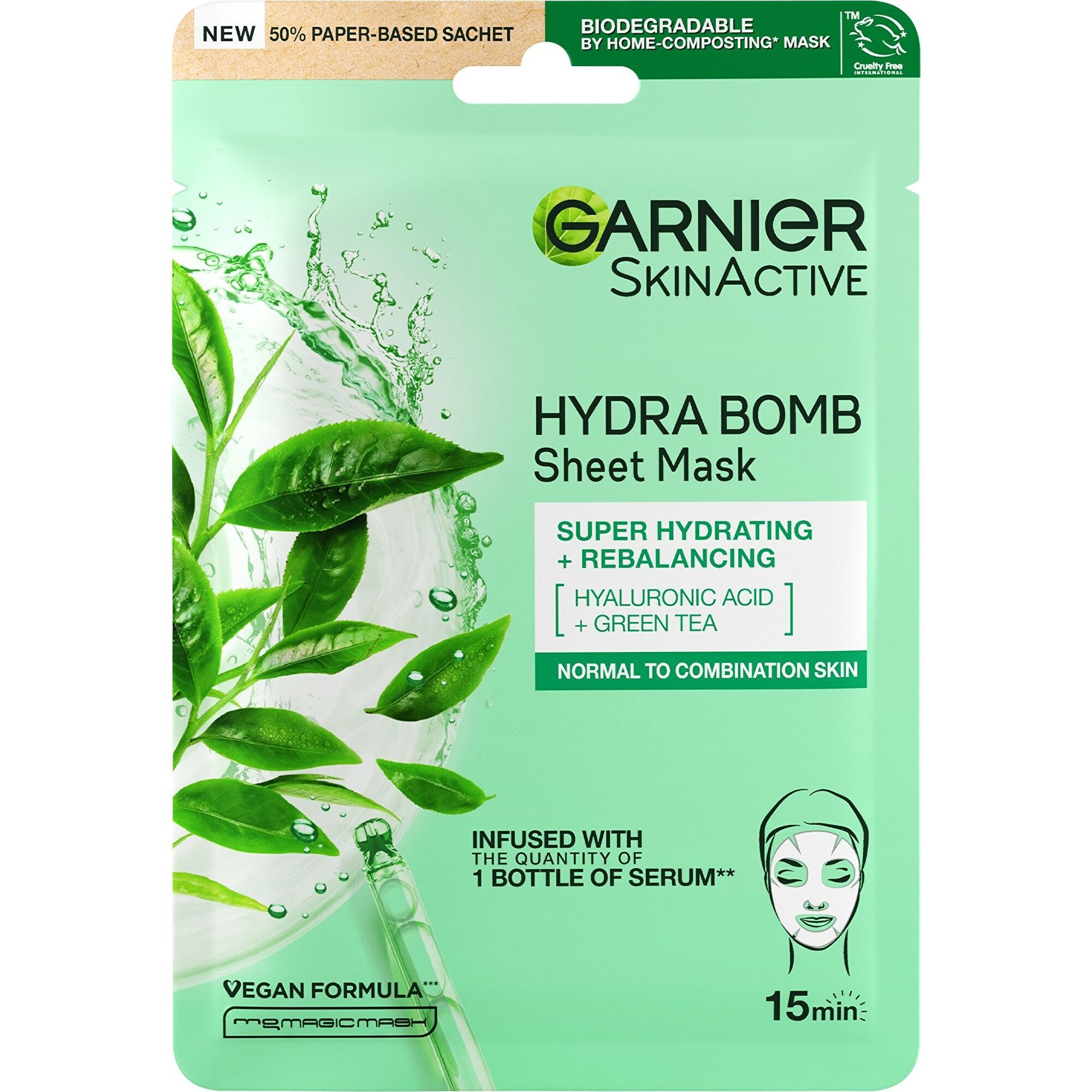 GARNIER Tuchmaske Moisture + Fresh ness (Tissue Super Hydrating & Purifying mask)