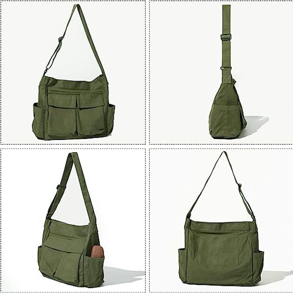 VIVIHEYDAY Umhängetasche Canvas Tasche Damen Herren Schultertasche, Canvas Tote Bag, Damen-Schultertasche