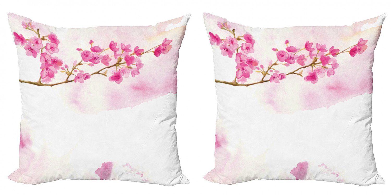 Kirschblüte Abakuhaus Digitaldruck, Modern Stück), Accent Gärten friedliche Kissenbezüge (2 Doppelseitiger