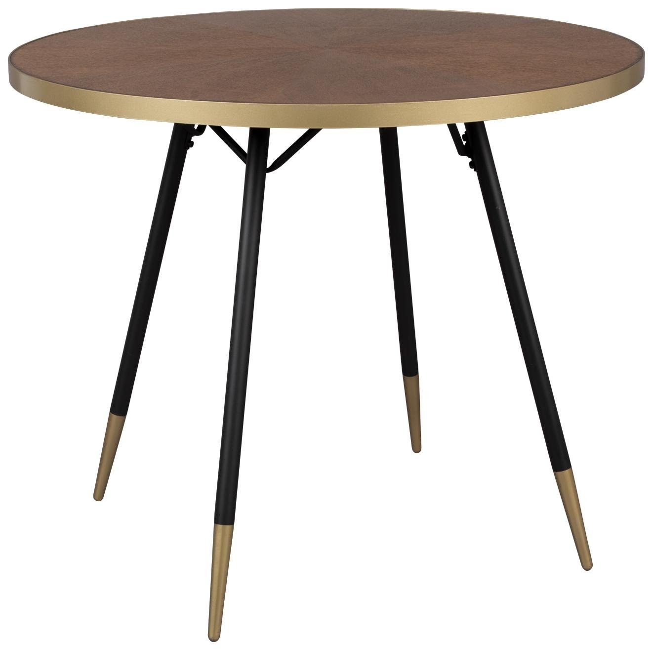 Trendmöbel24 Esstisch Esstisch DENISE Ø 91 cm mit runder Platte Walnussfarb günstig online kaufen