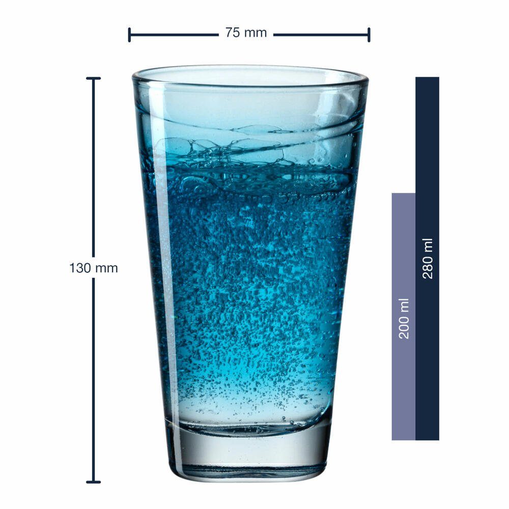 LEONARDO Glas Vario Struttura blau 280 ml, Glas
