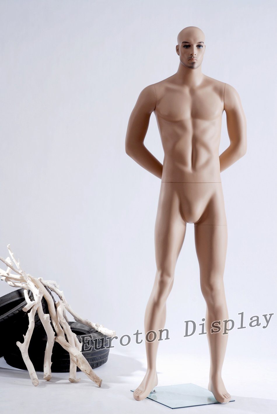 Eurotondisplay Schaufensterpuppe Schaufensterpuppe Mann Beige sitzend stehend neu