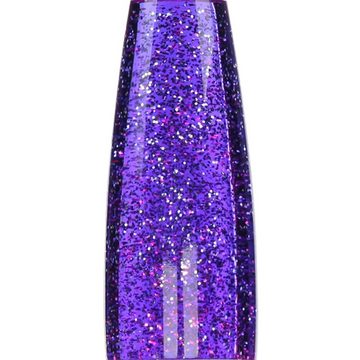 Licht-Erlebnisse Lavalampe JENNY, Tischlampe Violett Glitter Weiß funkelnd 42 cm Retro Tischleuchte