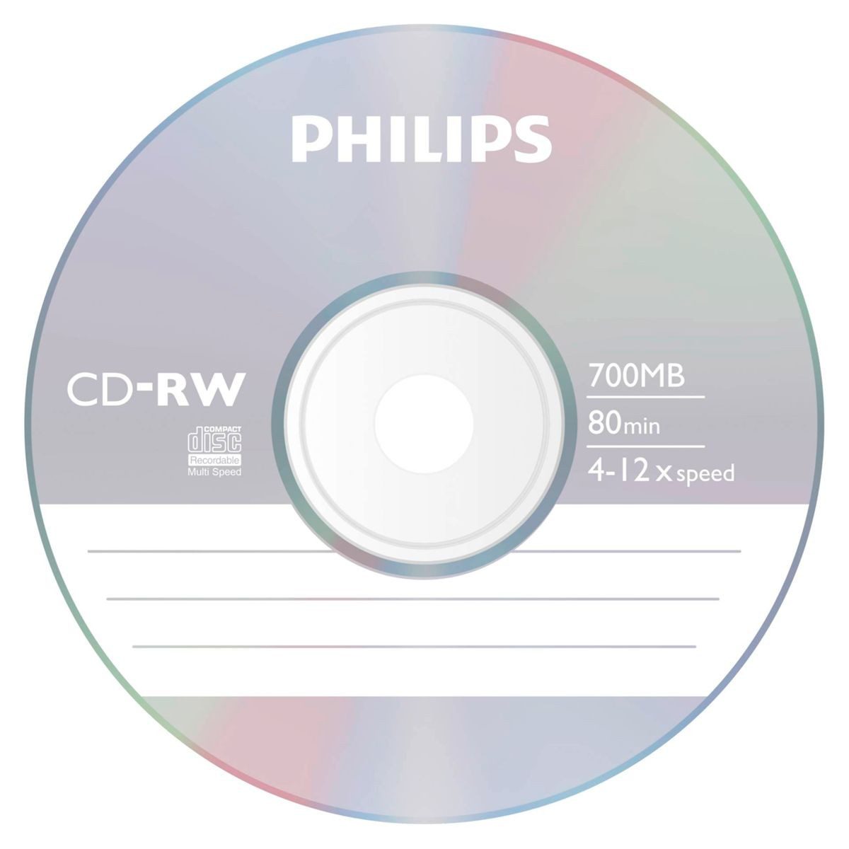 Philips CD-Rohling 1x10 CD-RW 80Min 700MB 4-12x JC