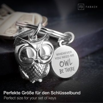 FABACH Schlüsselanhänger Glücksbringer Eule Owly - Gravur Whenever you need me owl be there