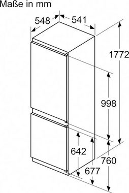 Constructa Einbaukühlgefrierkombination CK786NSE0, 177,2 cm hoch, 54,1 cm breit