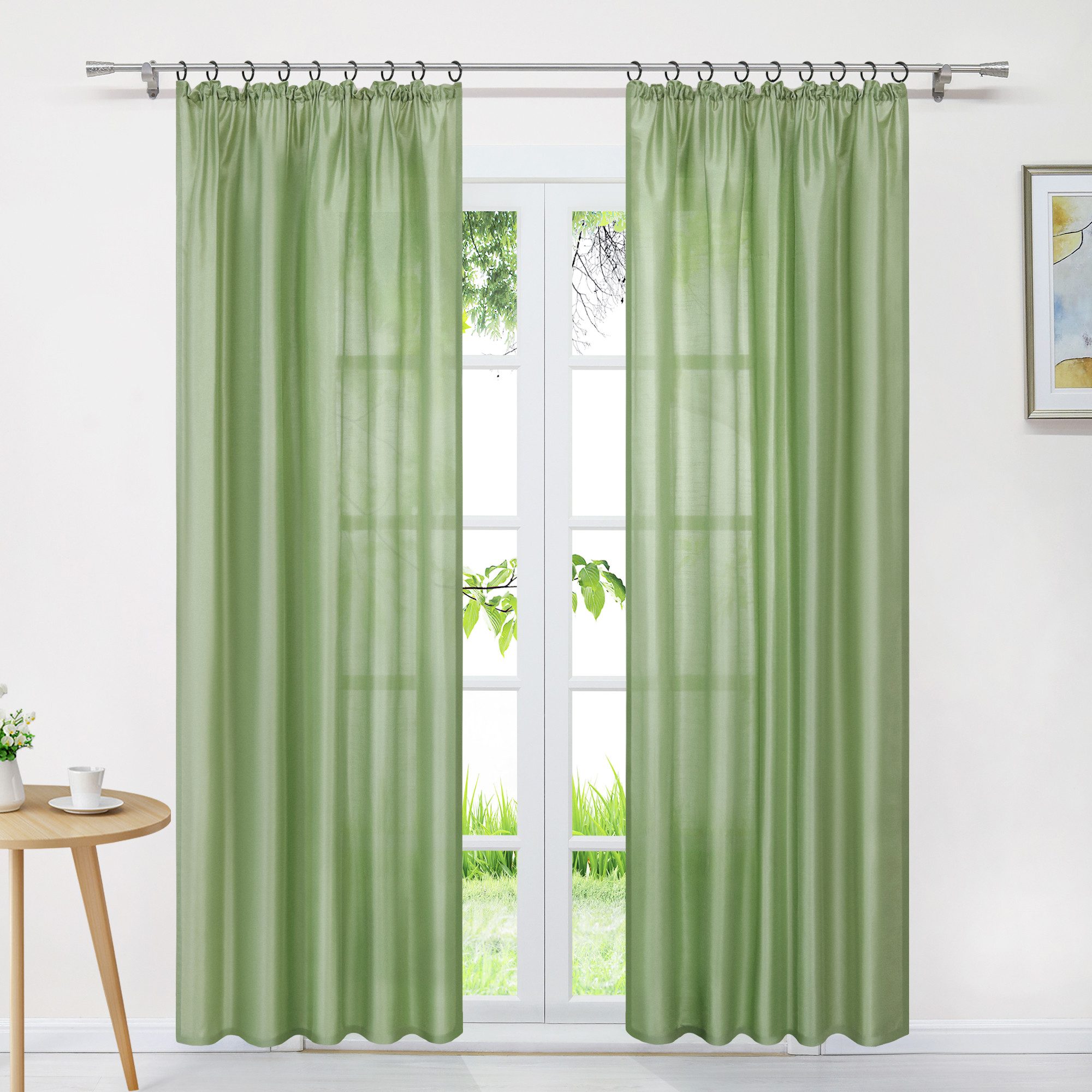 Joyswahl Gardine (1 St), Kräuselband, halbtransparent, Uni Strukturiertes G günstig online kaufen