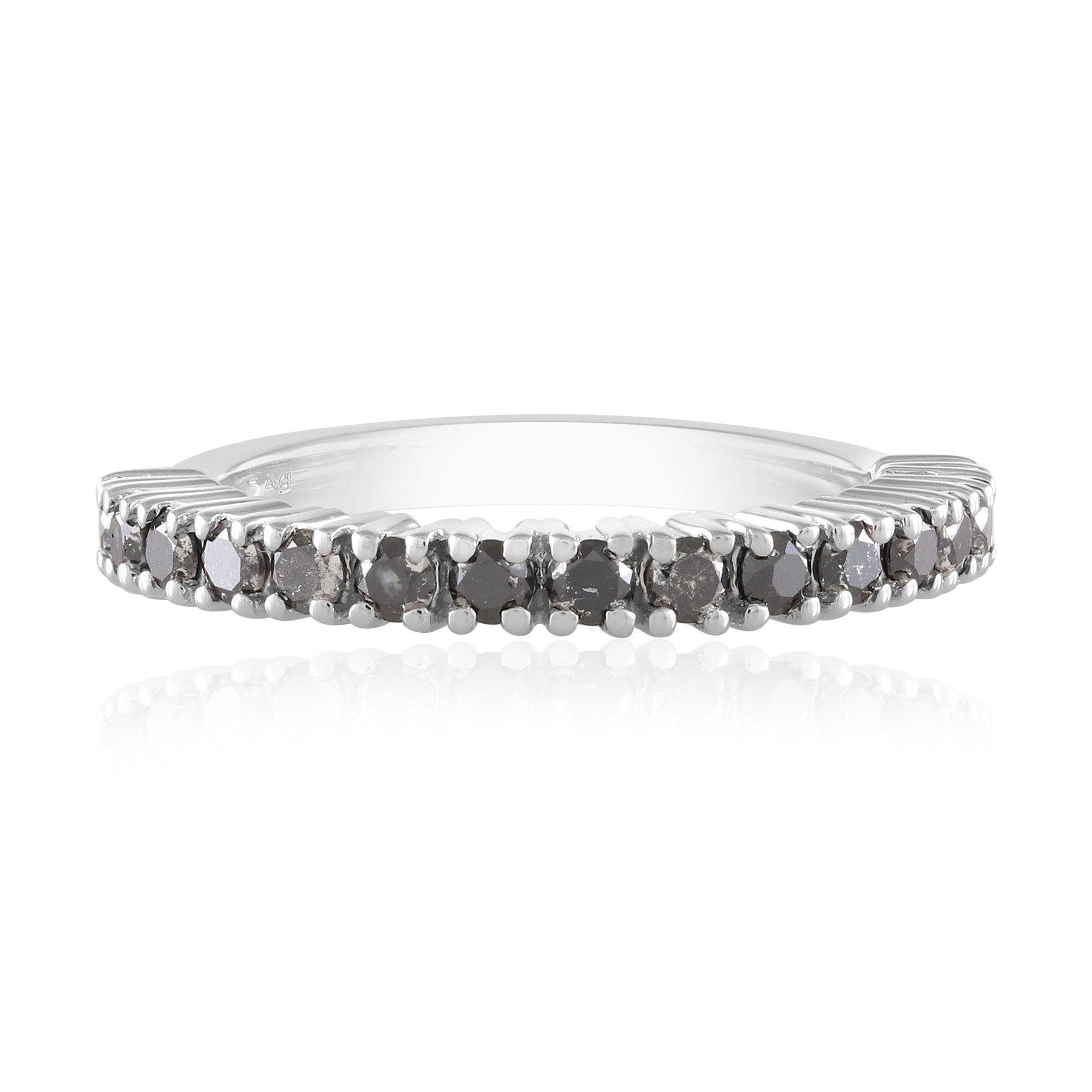 Cavill Diamantring Cavill Damenring 925 Sterlingsilber platin, Schwarzdiamant 0,53 ct (1-tlg)