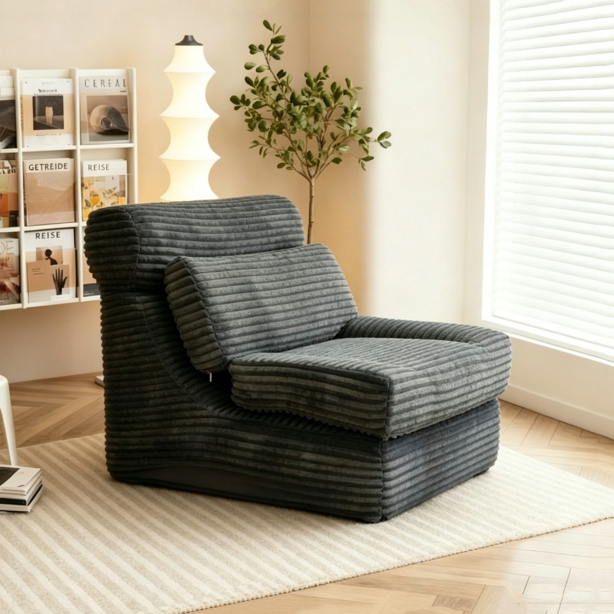 MODFU Sofa 2-in-1 Modular Einzelsofa von für Sitzen und Liegen, für moderne Wohnbereiche, Schlafzimmer und entspannte Lifestyle-Zonen, Wohnzimmer Sofa