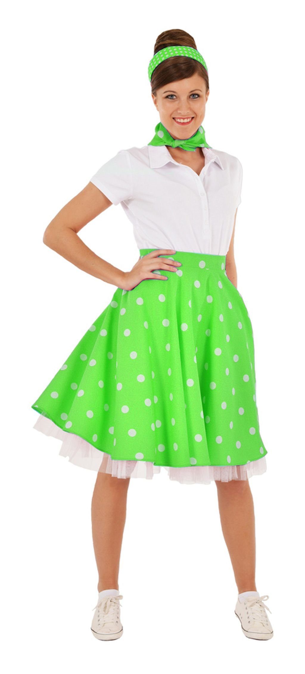 Das Kostümland Kostüm 50er Jahre Kostüm - Damen Tellerrock mit Halstuch